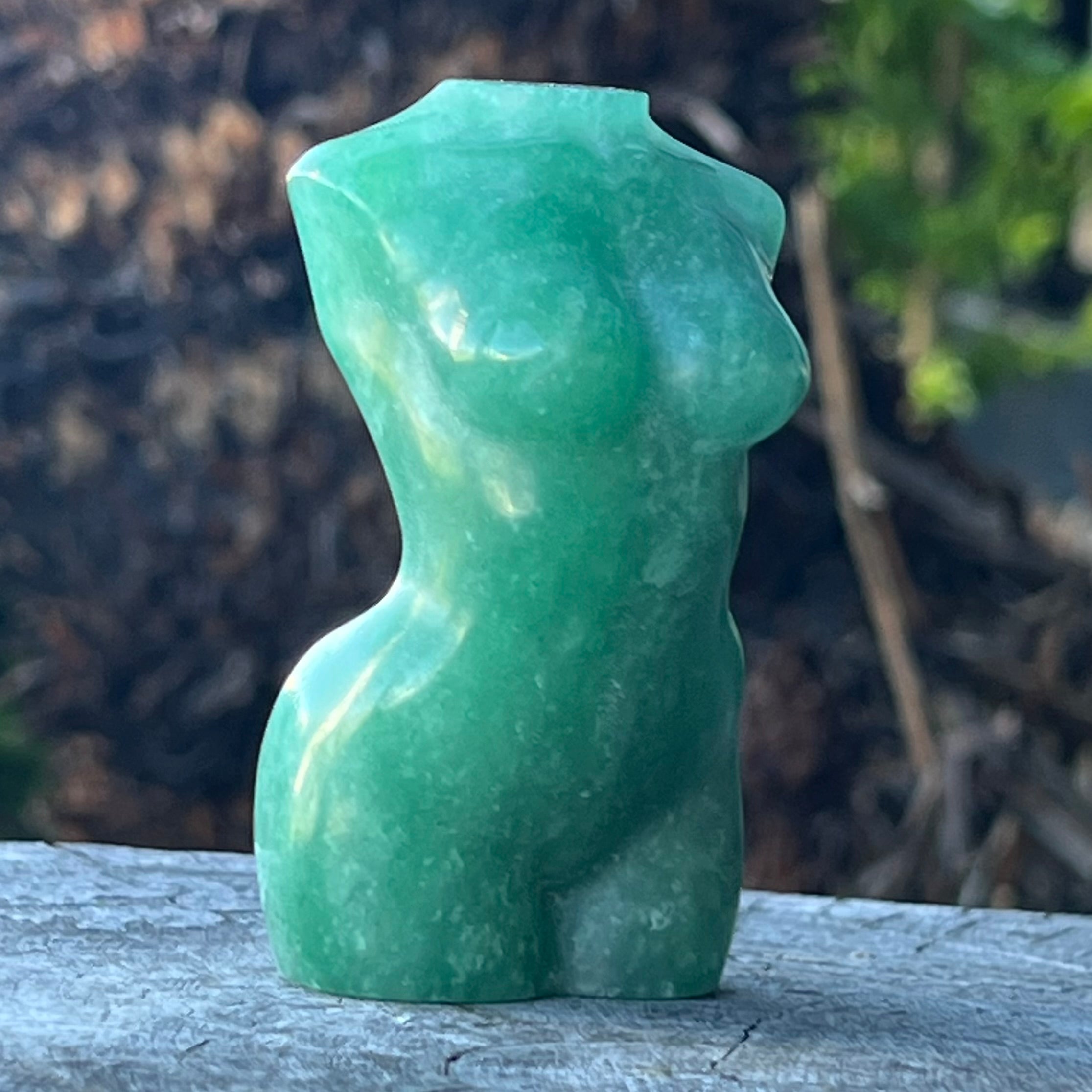 Green Aventurine Woman Lady Body Carving