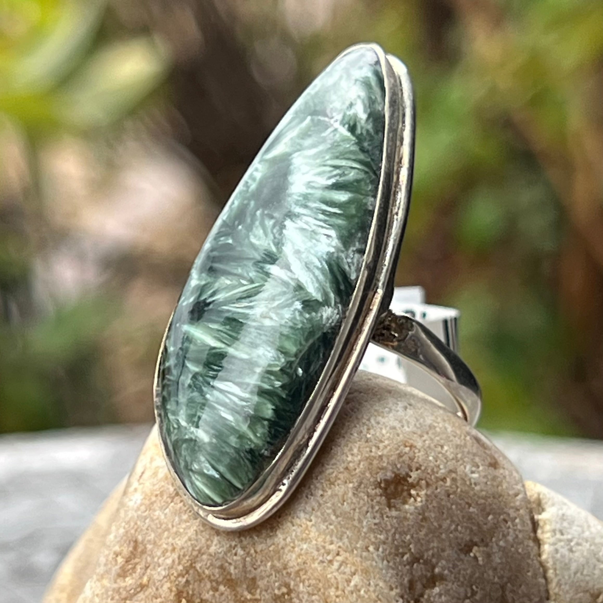 Serafinite ~ Sterling Silver Ring ~ Size 7.5