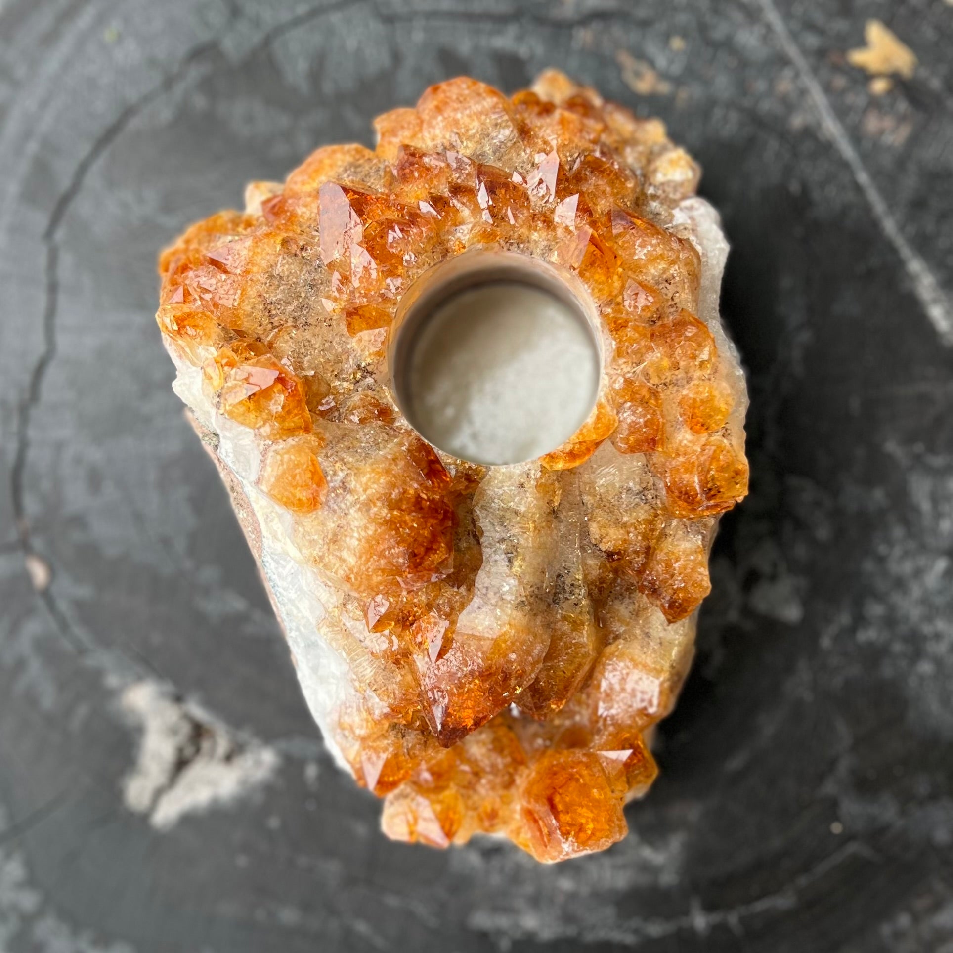 Citrine Cluster ~ Tealight Candle Holder