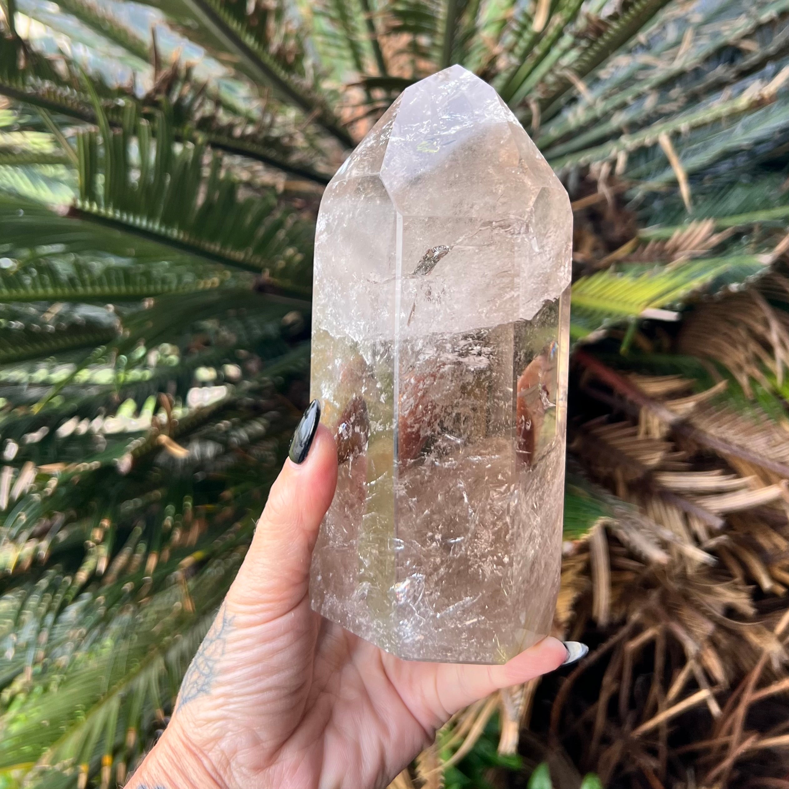 Smoky Quartz Generator Tower ~ with Rainbow Eye & Golden Rutile