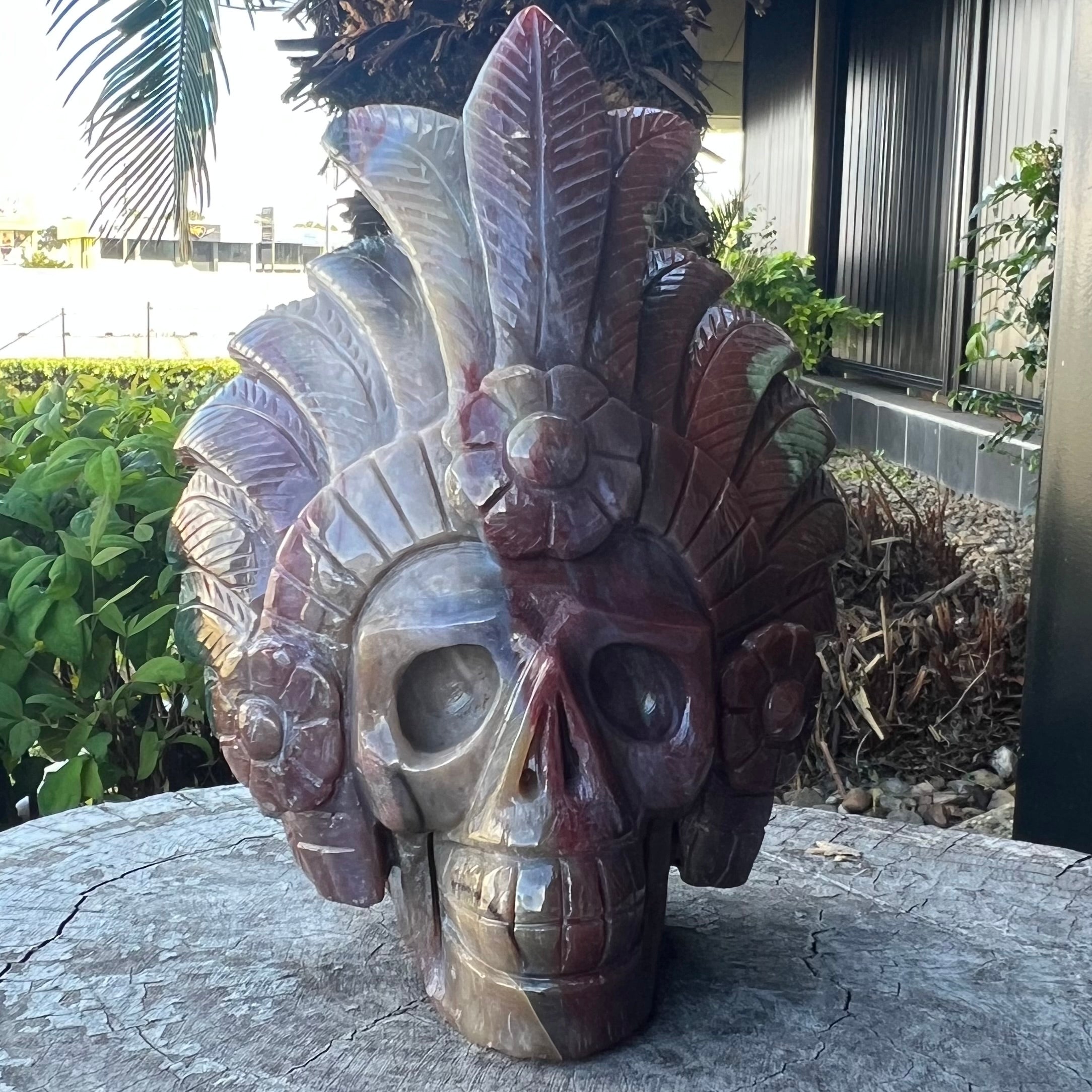 Ocean Jasper Tribal Guardian Skull