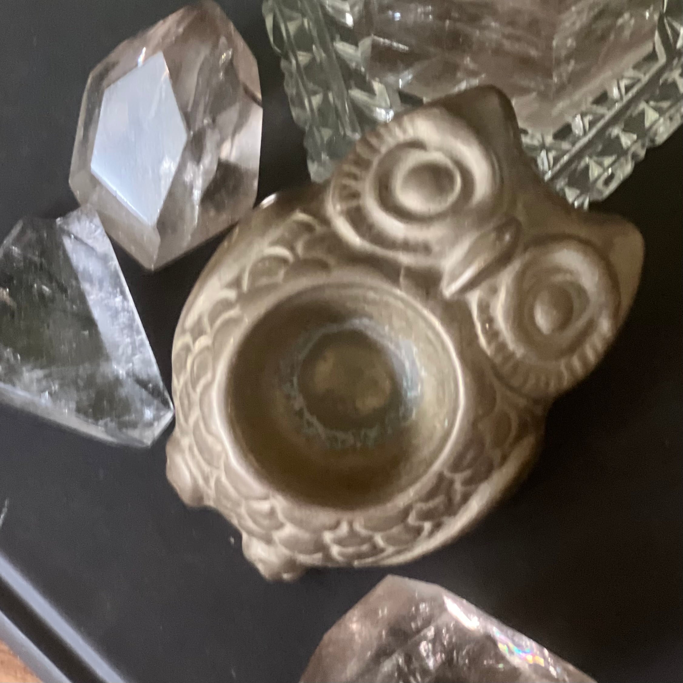 Boho Jungle ~ Vintage Brass Owl Trinket Dish