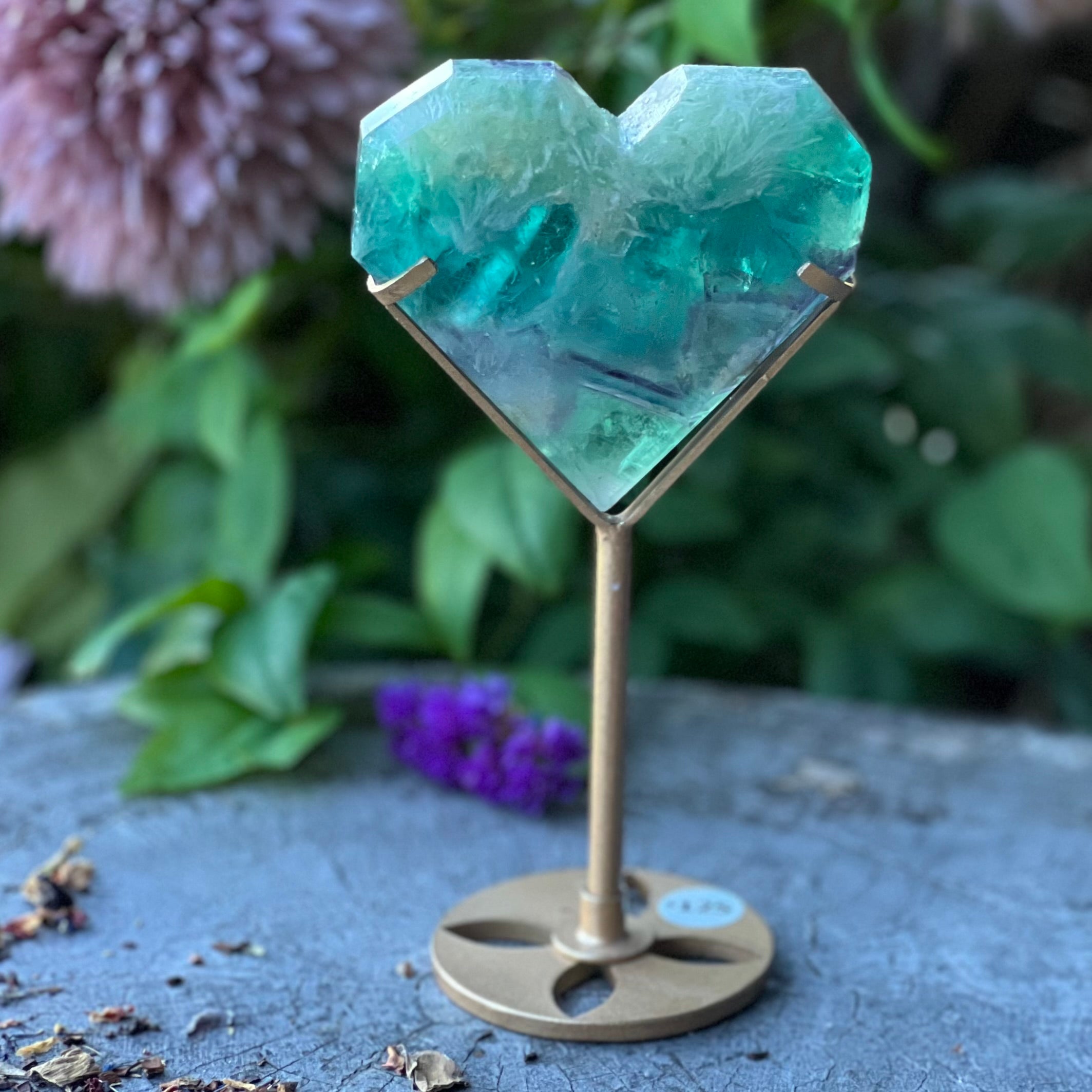 Fluorite Heart - With Stand