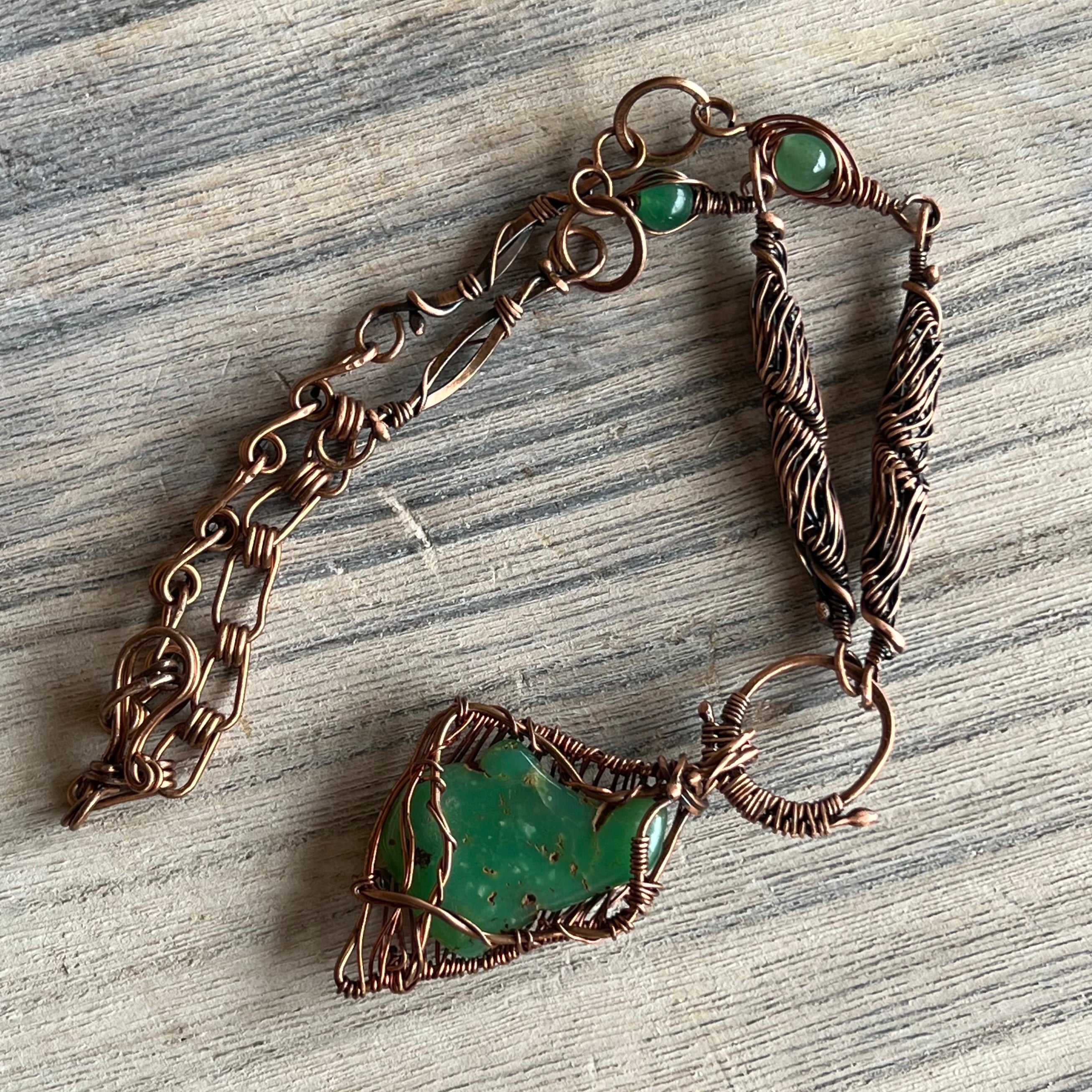 Muse Forged ~ Artesian Chrysoprase Necklace