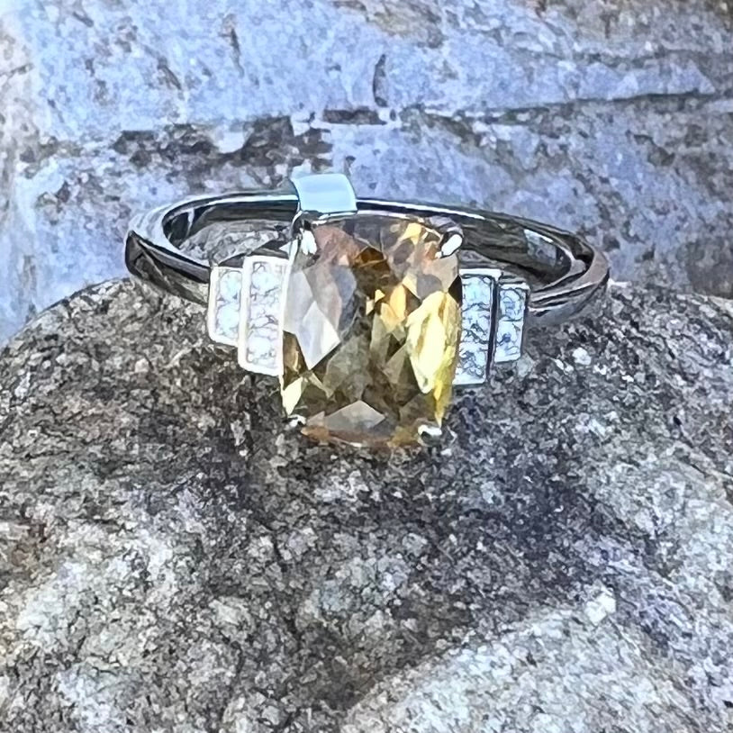 Citrine Sterling Silver Ring ~ Size 8