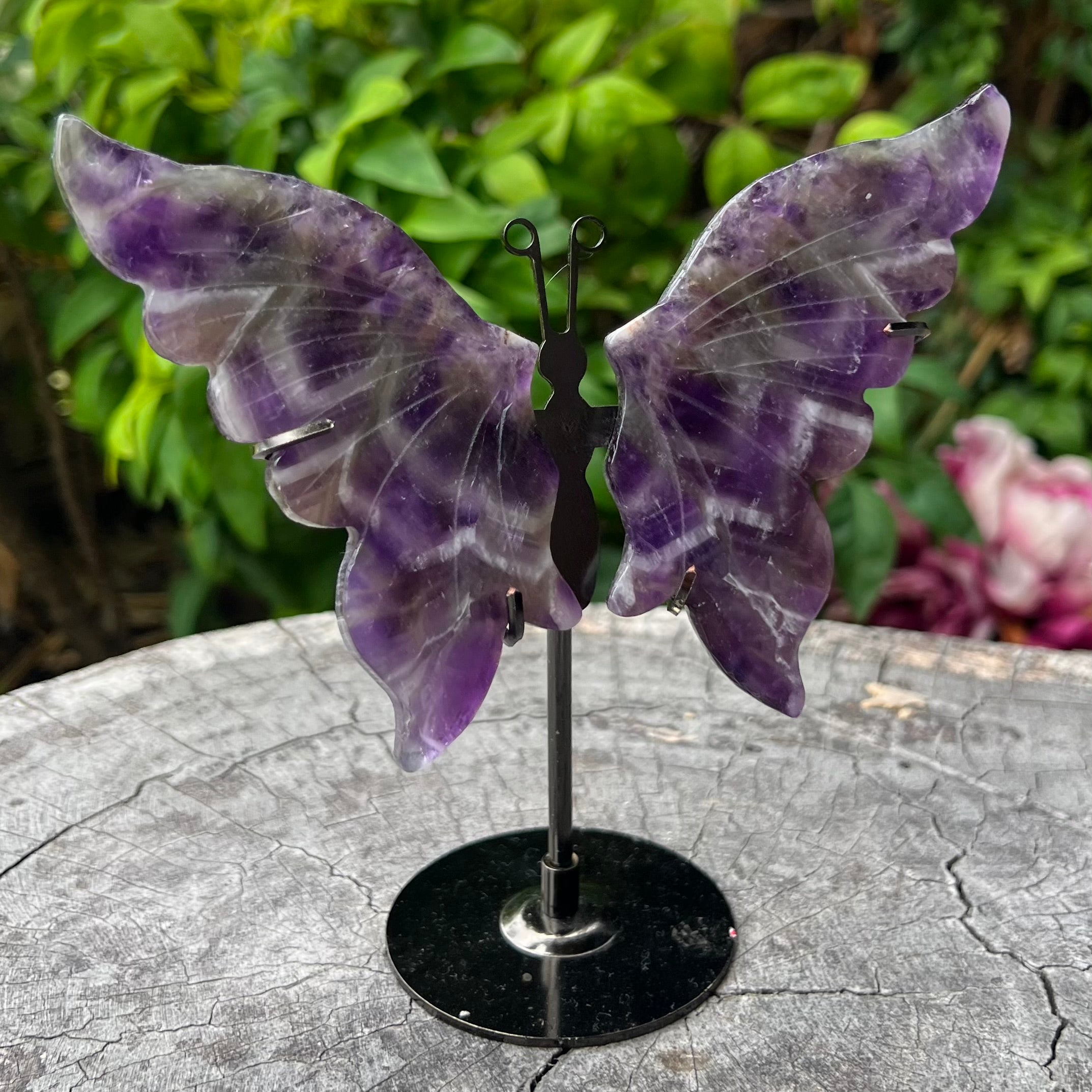 Chevron Amethyst Butterfly on Stand