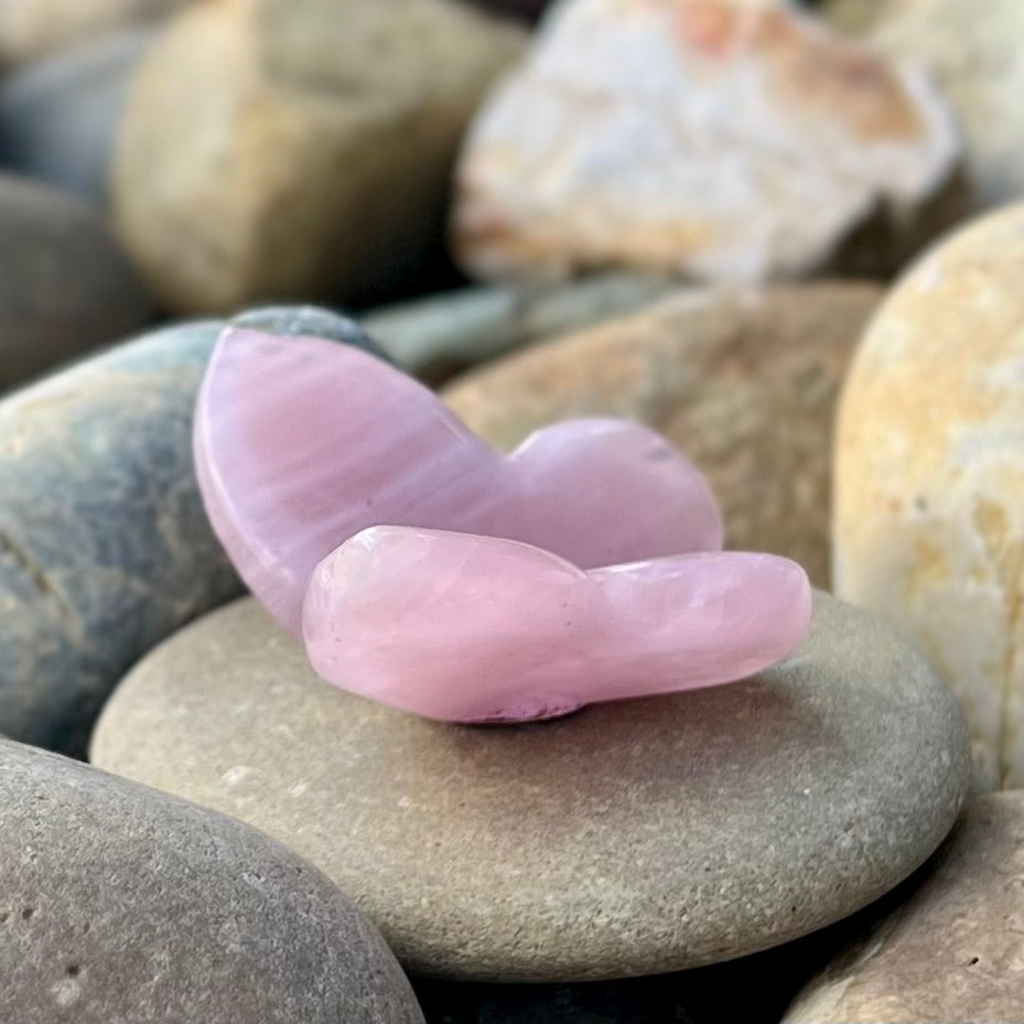 Rose Quartz Butterfly Carving