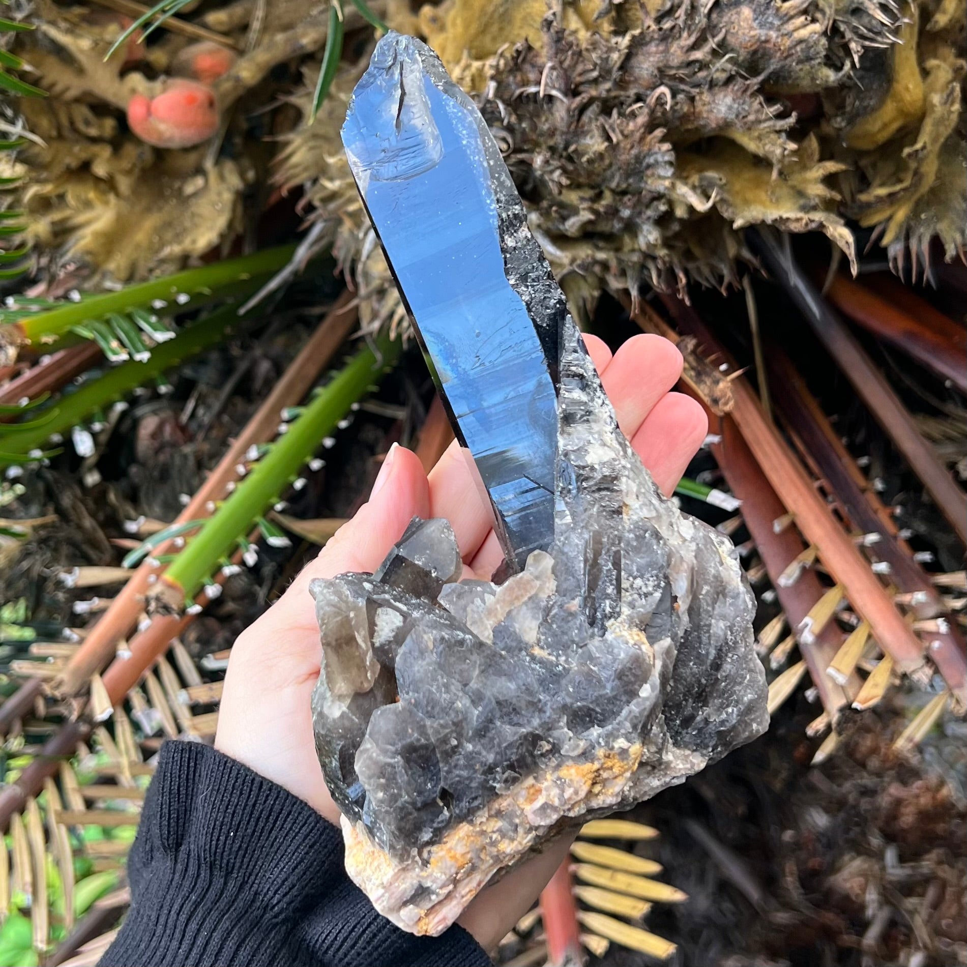 Natural Smoky Lemurian Quartz Cluster