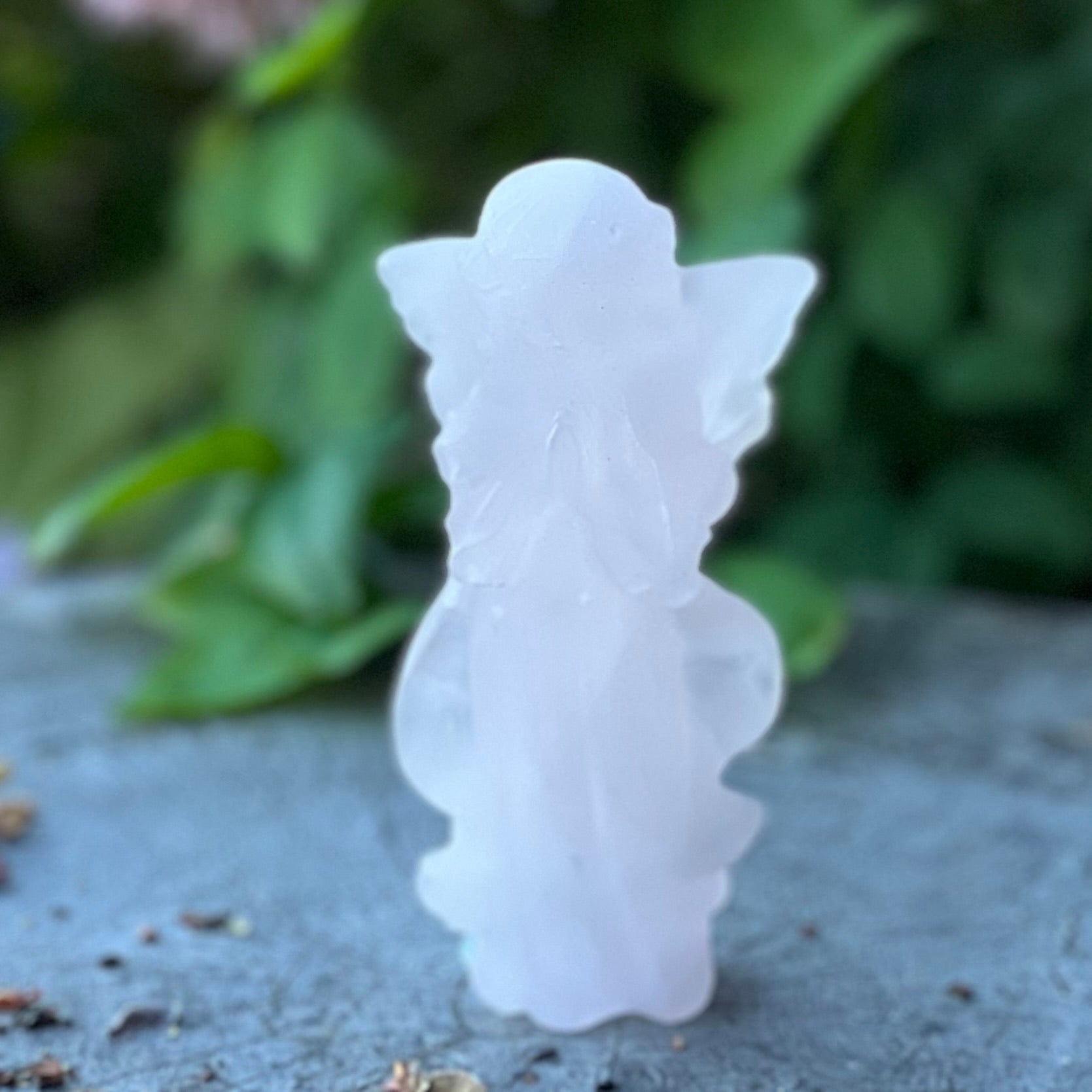 Memorial Angel ~ Rose Quartz Carving