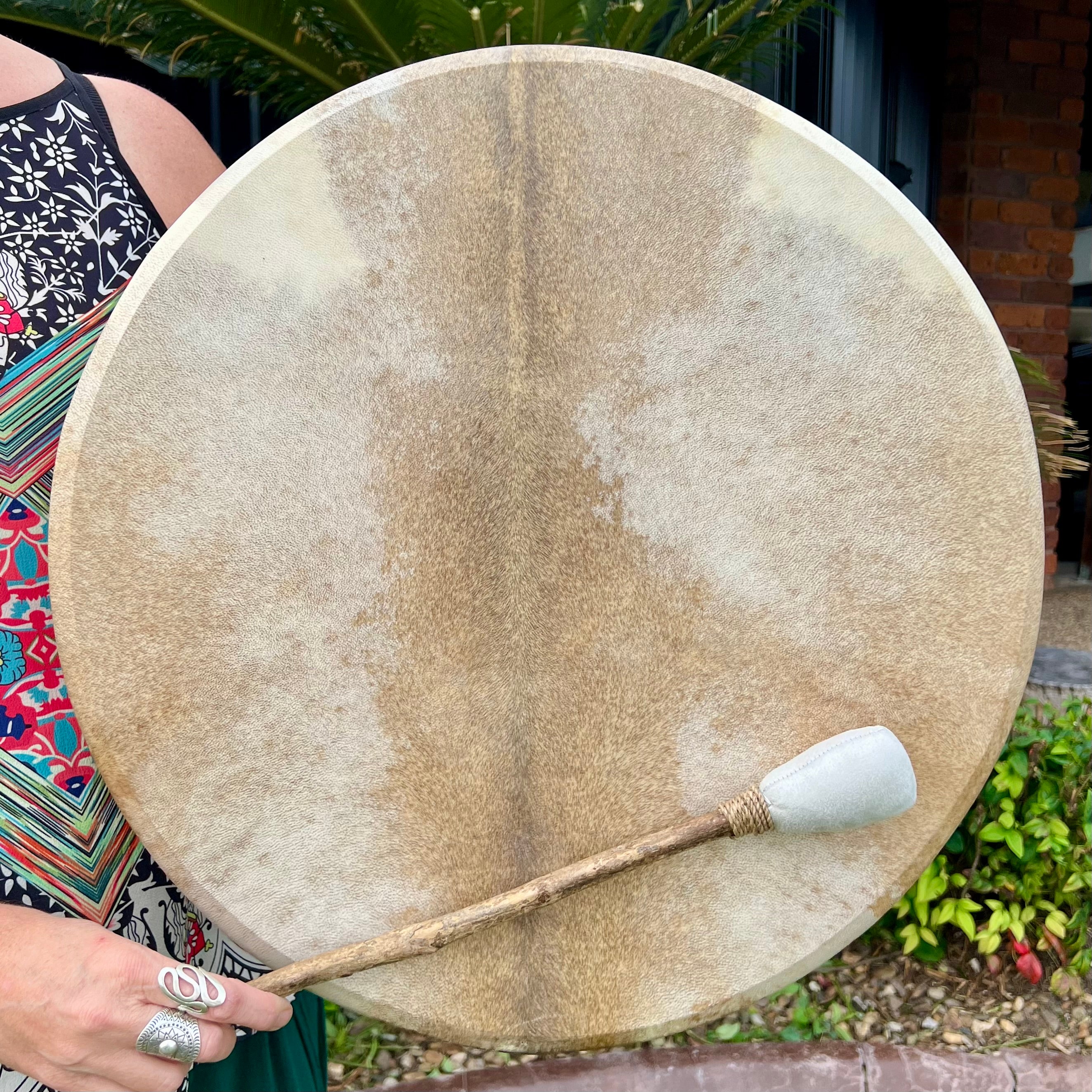 Medicine Drum Large - Goat Skin ~ White