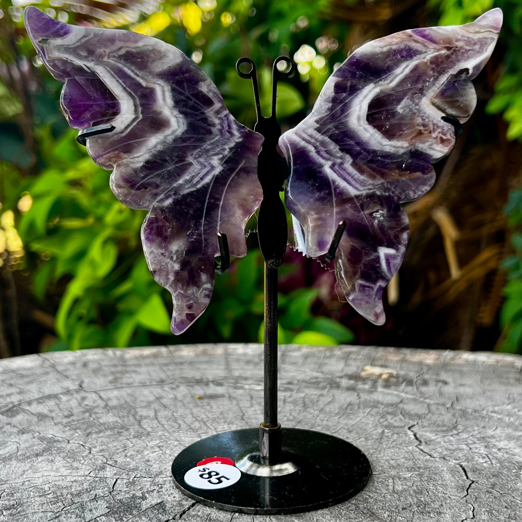 Chevron Amethyst Butterfly on Stand