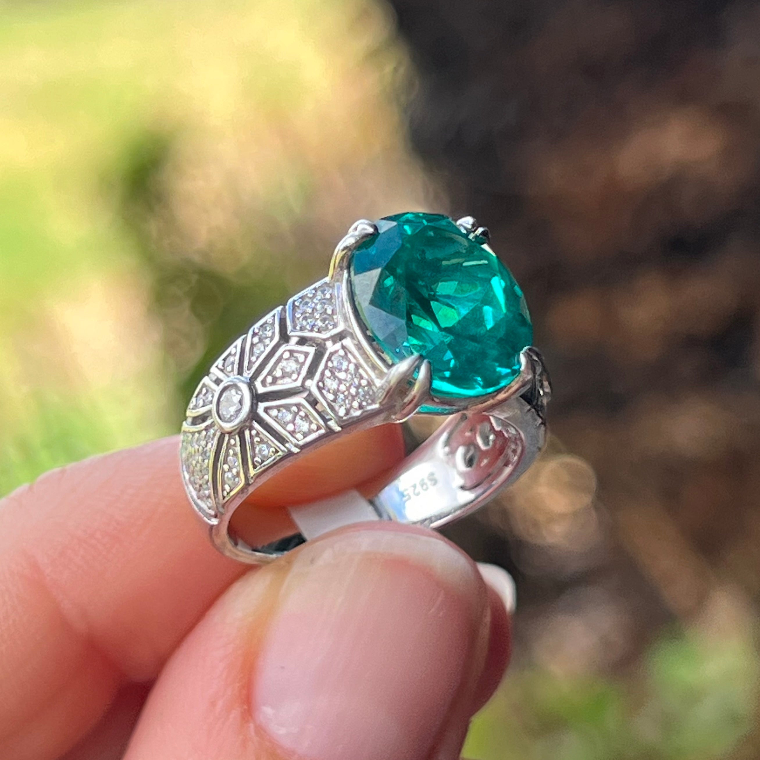 Moissonite ~ Sterling Silver Ring ~ Size 7