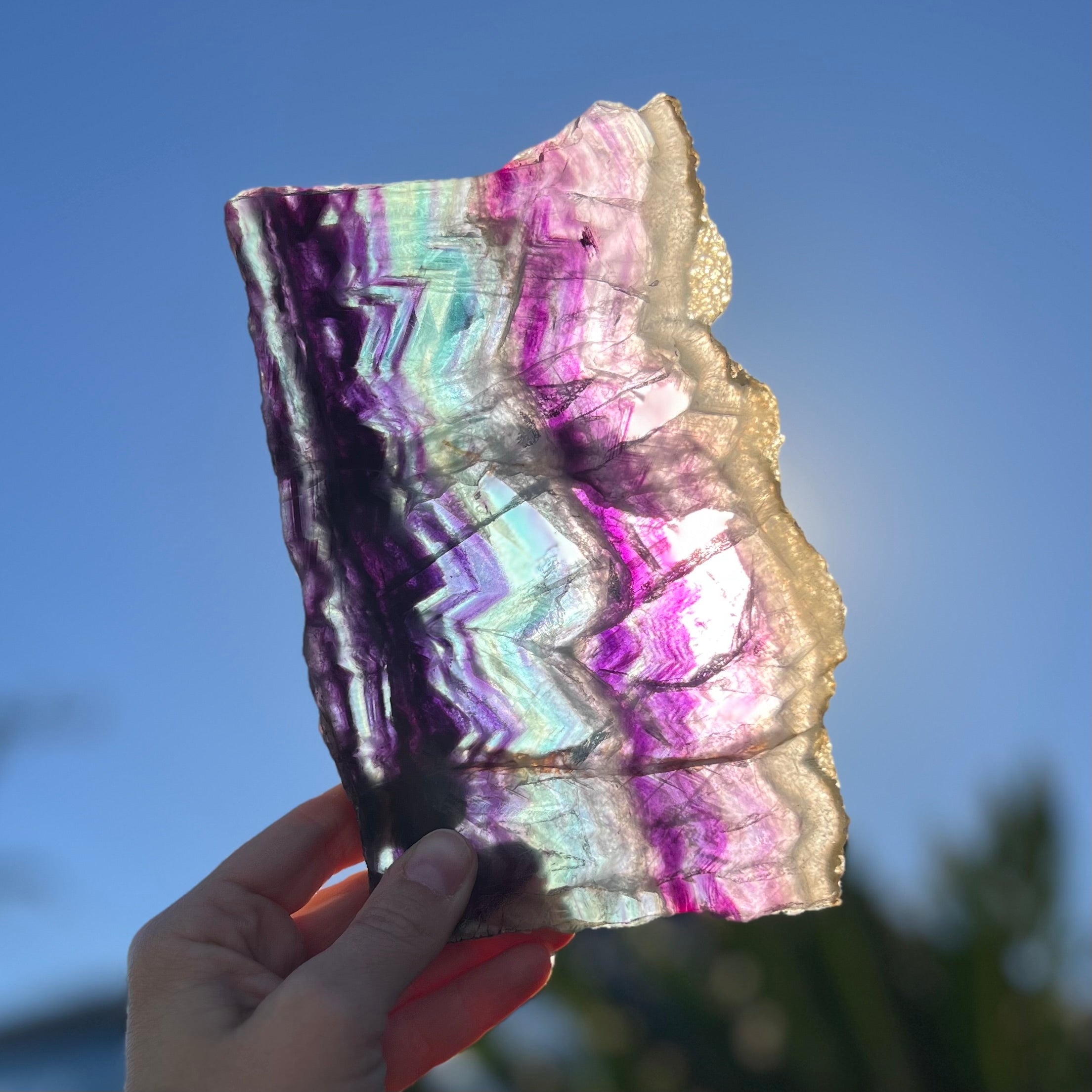 Rainbow Fluorite Slab