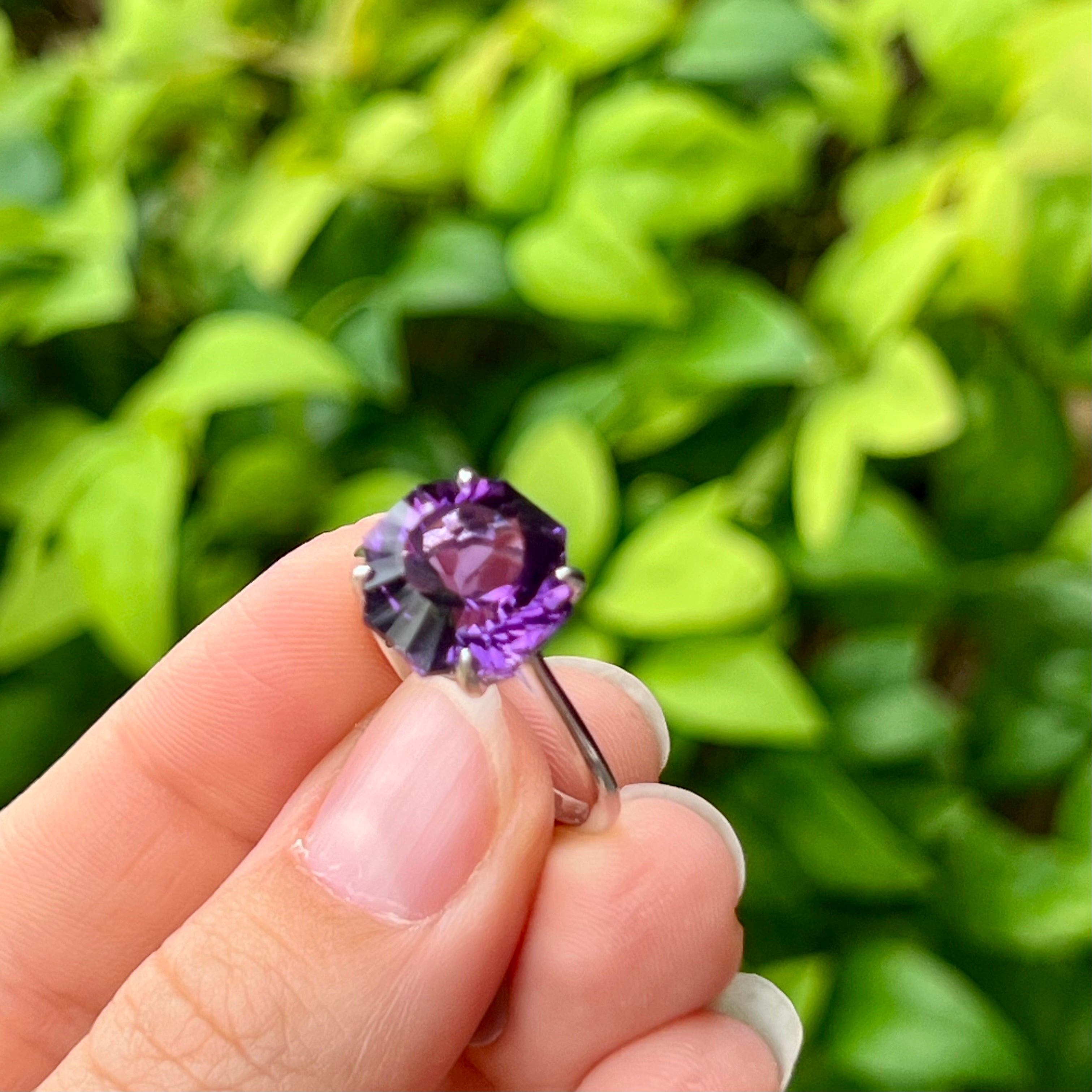 Amethyst Sterling Silver Ring ~ 9