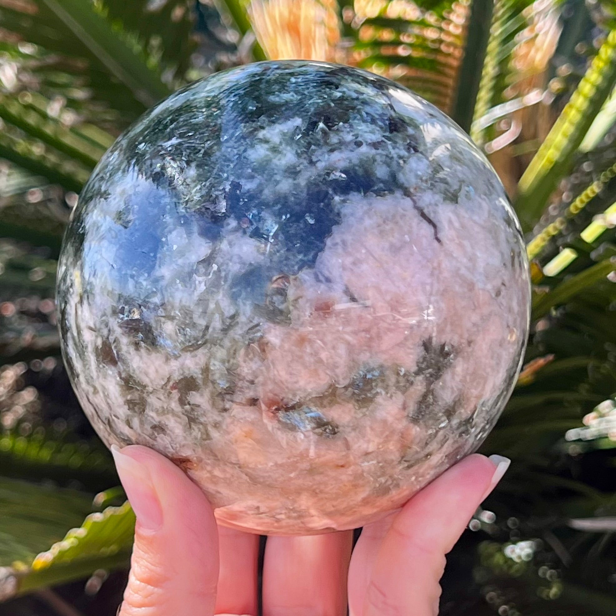 Mica and Prehnite Sphere