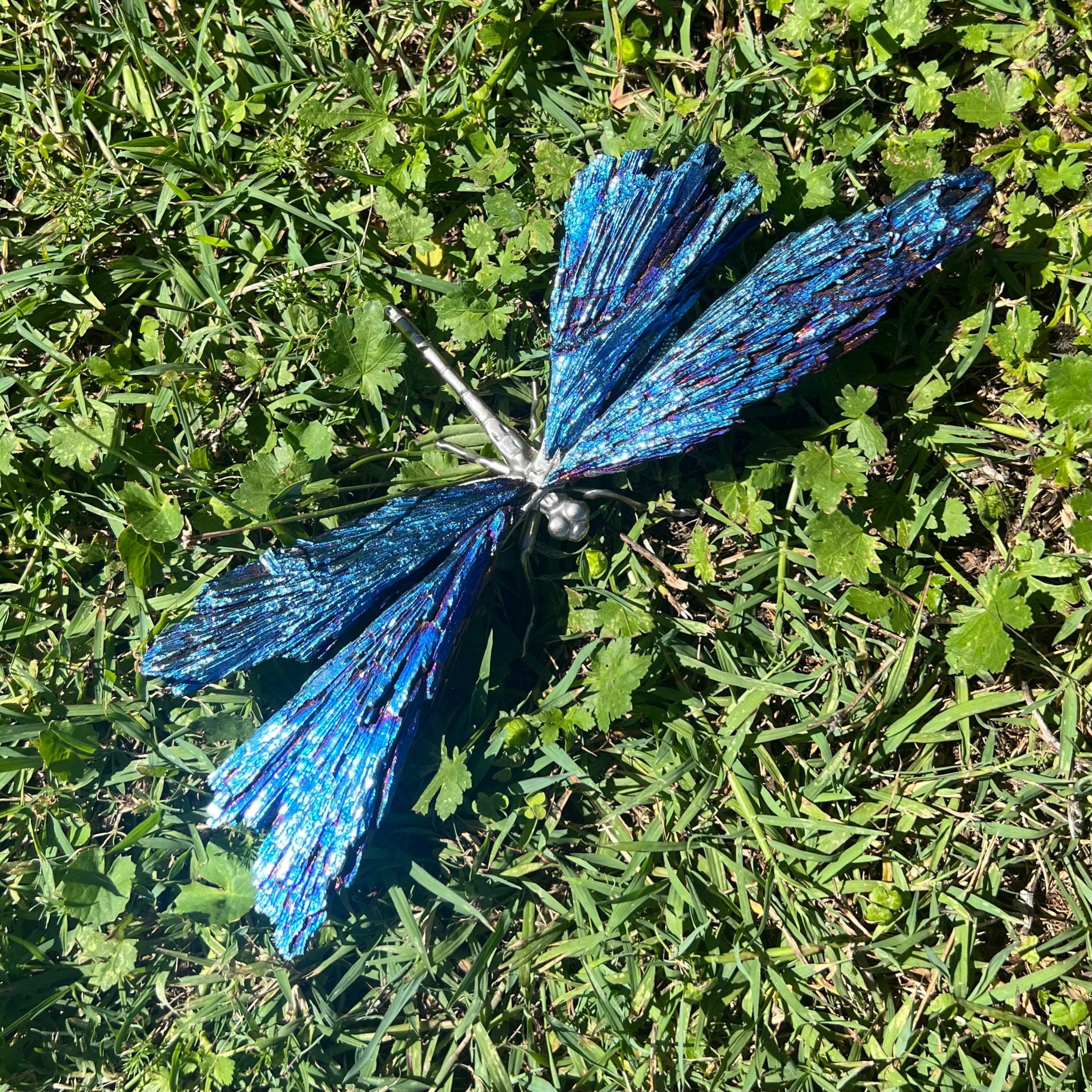 Dragonfly ~ Blue Kyanite Electroplate Large