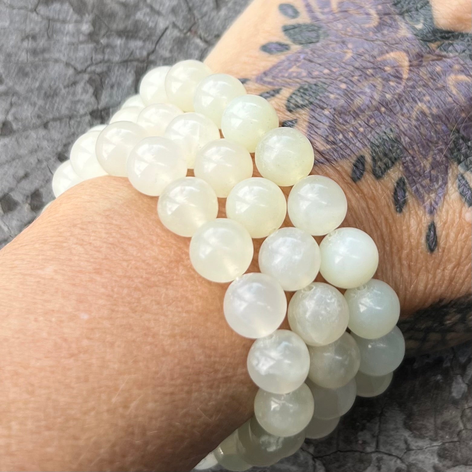 New Jade Beaded Bracelet ~ Large Fit