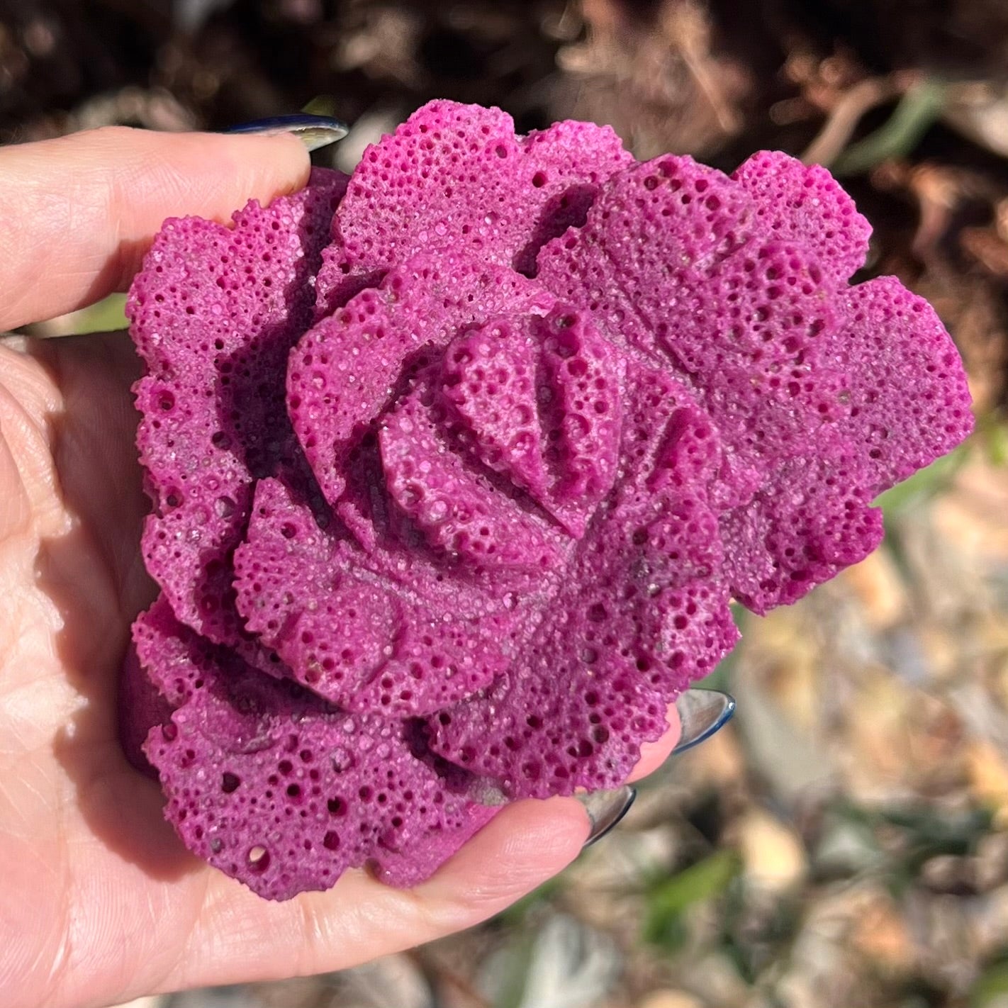Crystal Rose Carving - Ruby