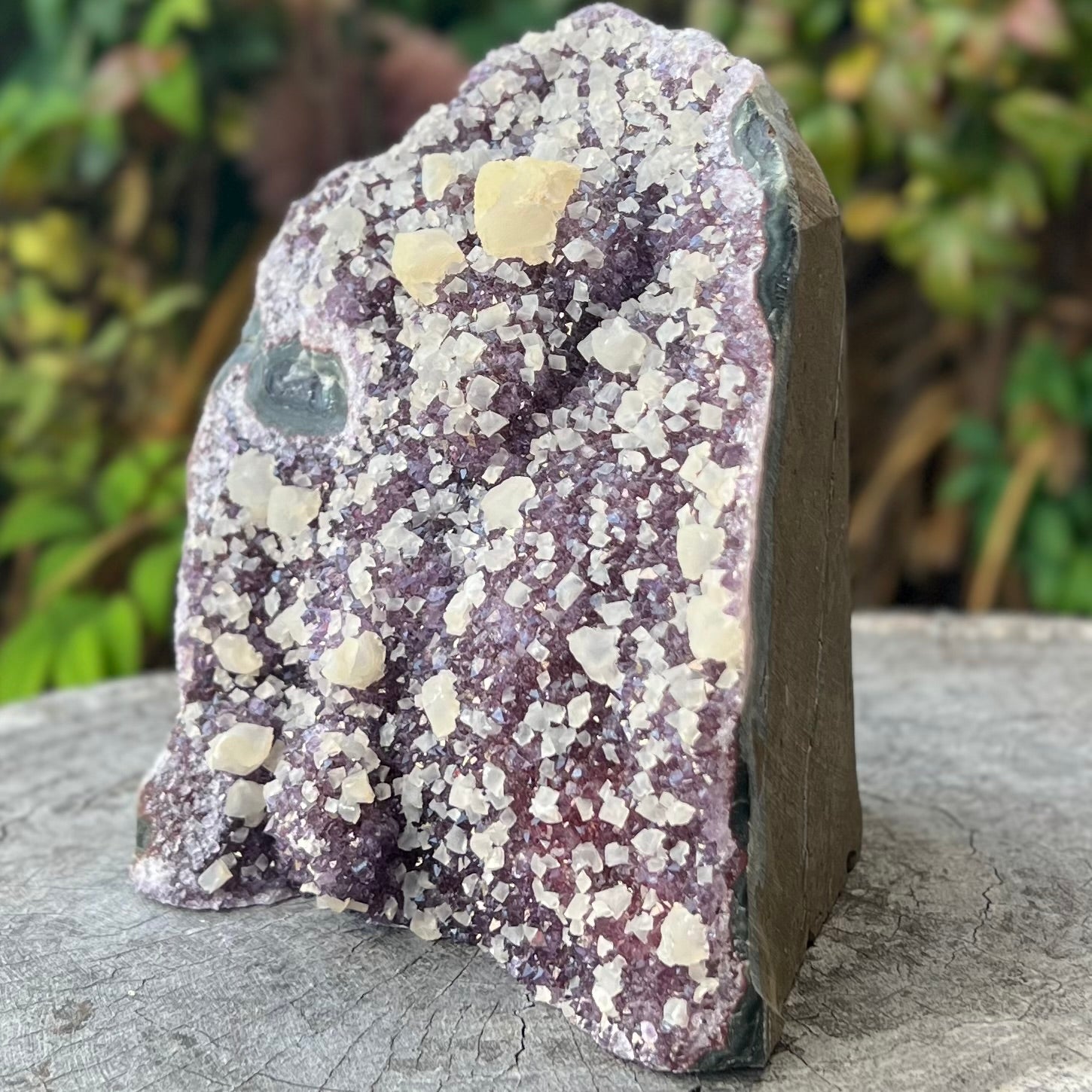 Amethyst Cluster with Calcite Inclusion