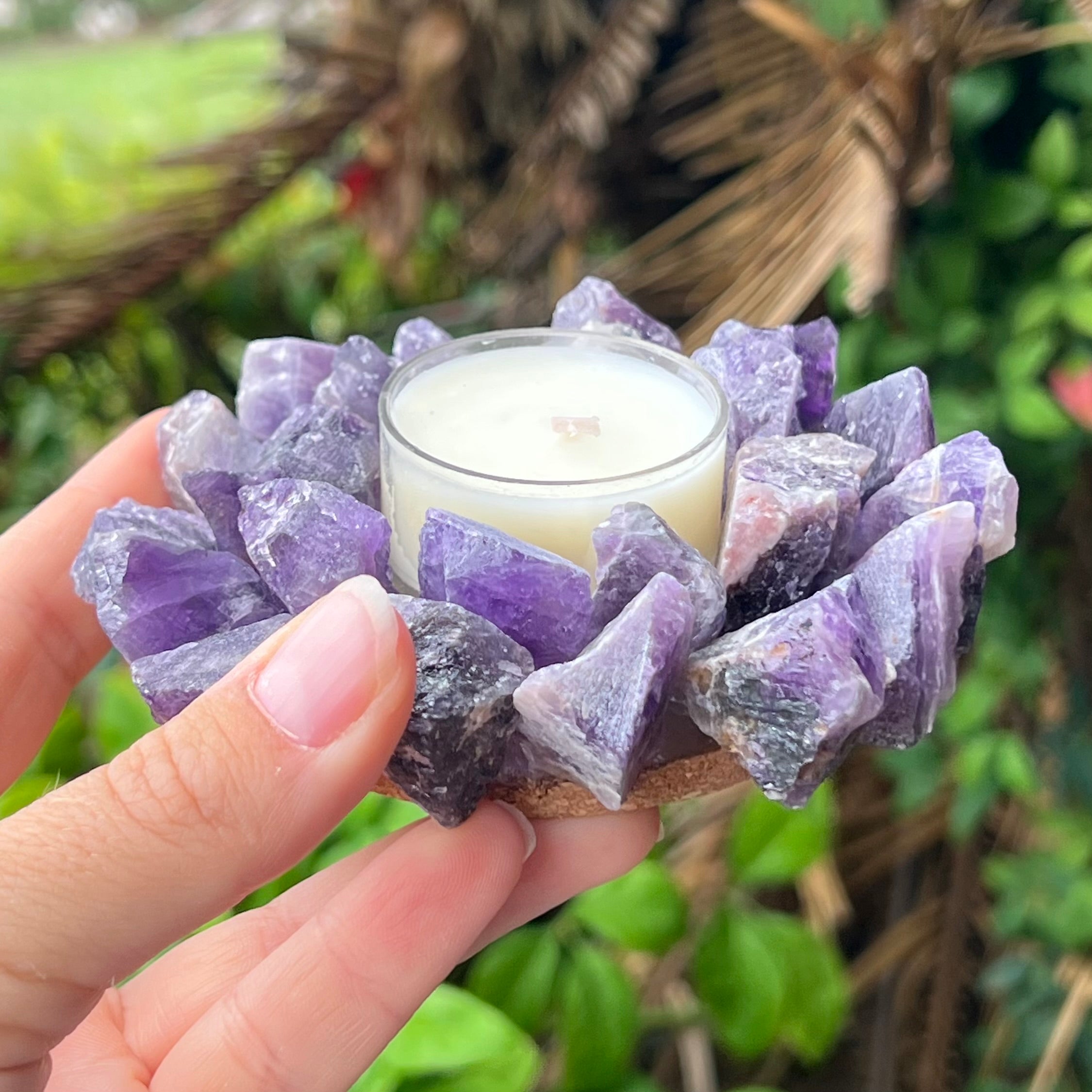 Amethyst Tea Light Candle Holder