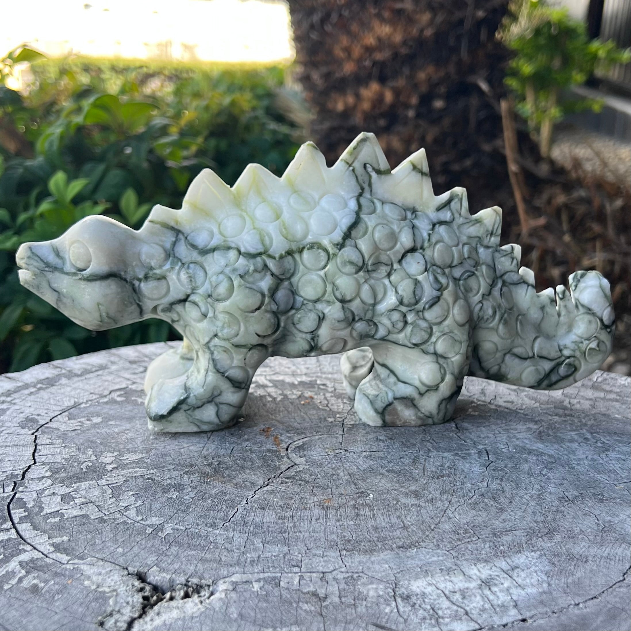 Green Vein Jade Stegosaurus