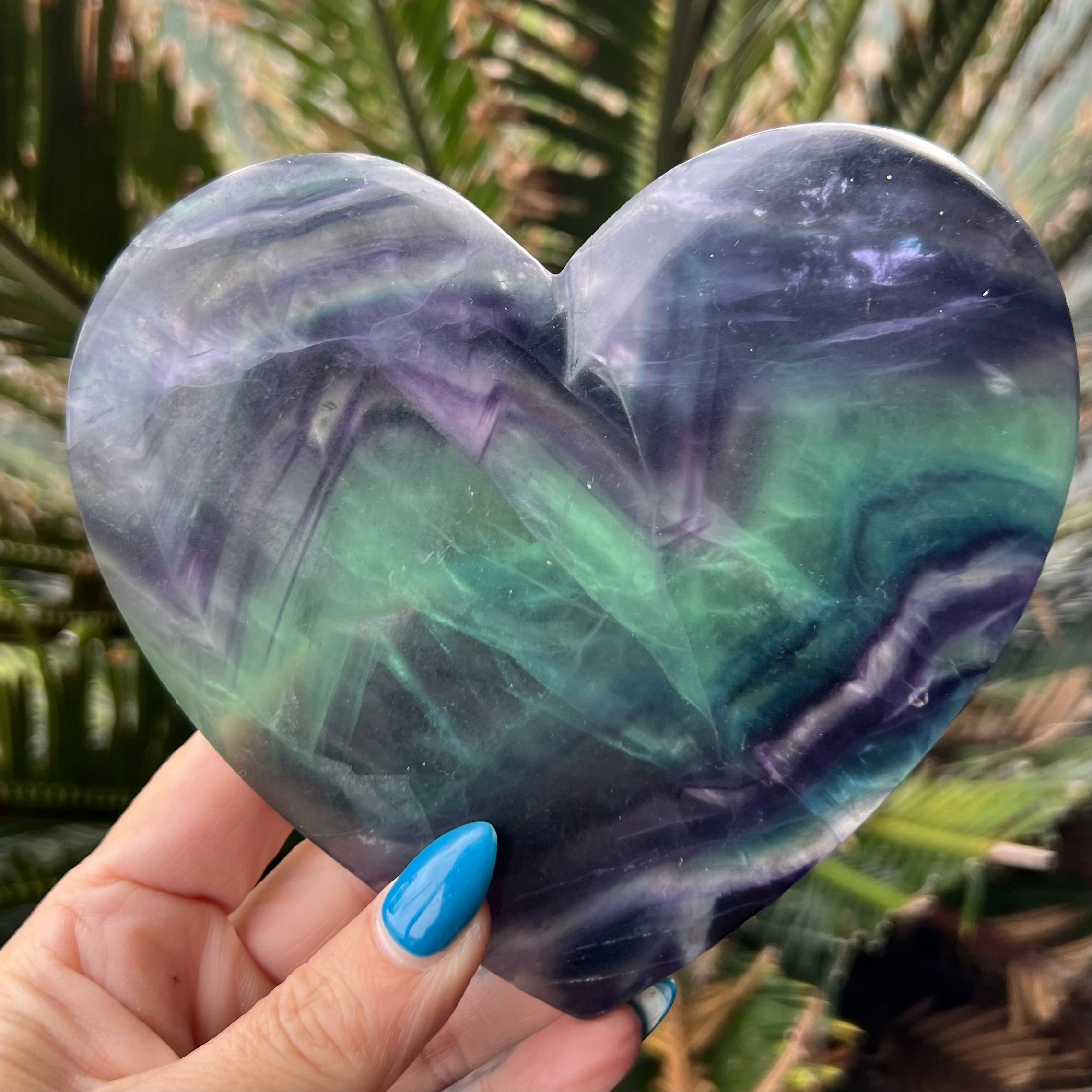 Rainbow Fluorite Large Heart