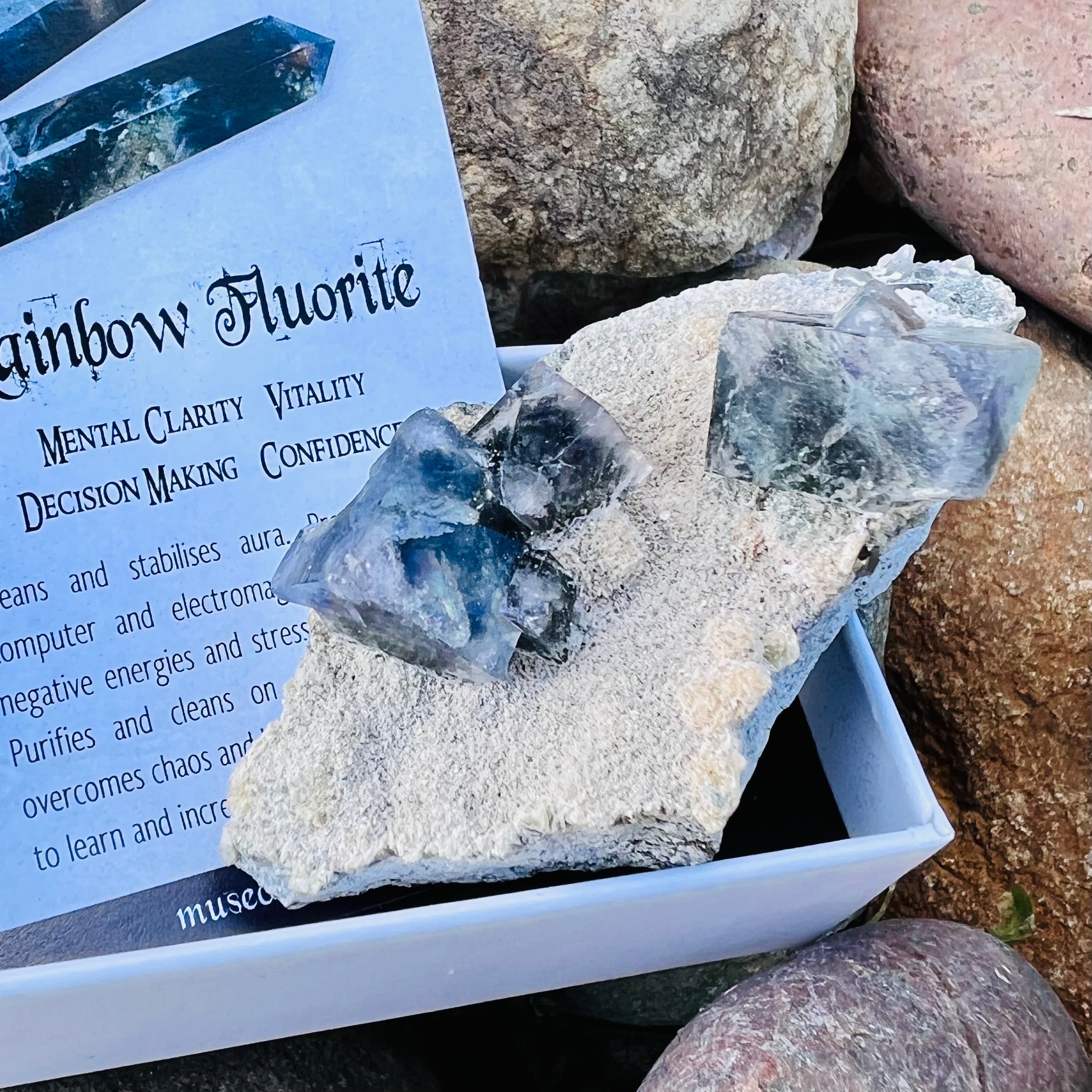 Raw Purple & Blue Fluorite on Matrix
