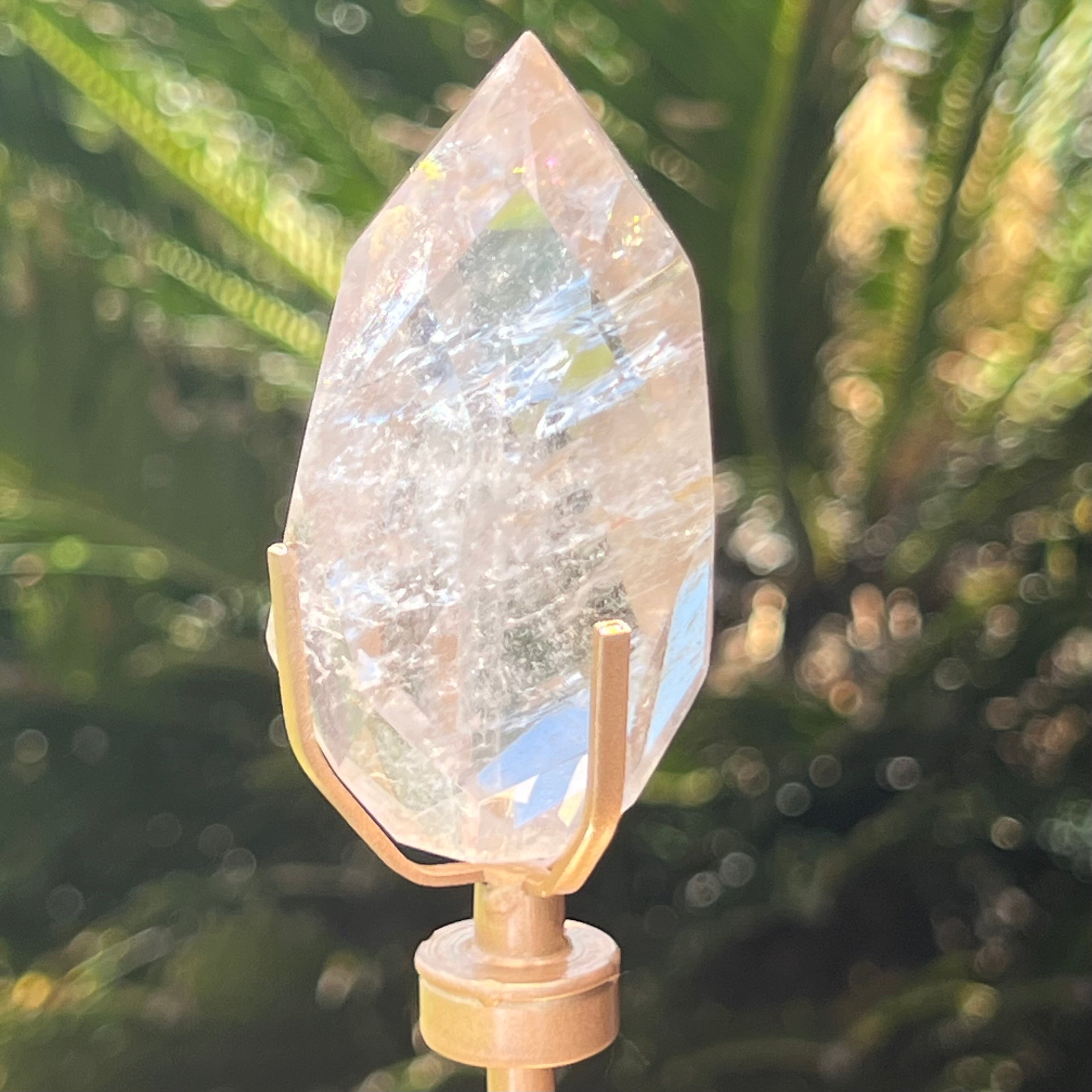 Clear Quartz ~ Facetted Generator Point on Stand