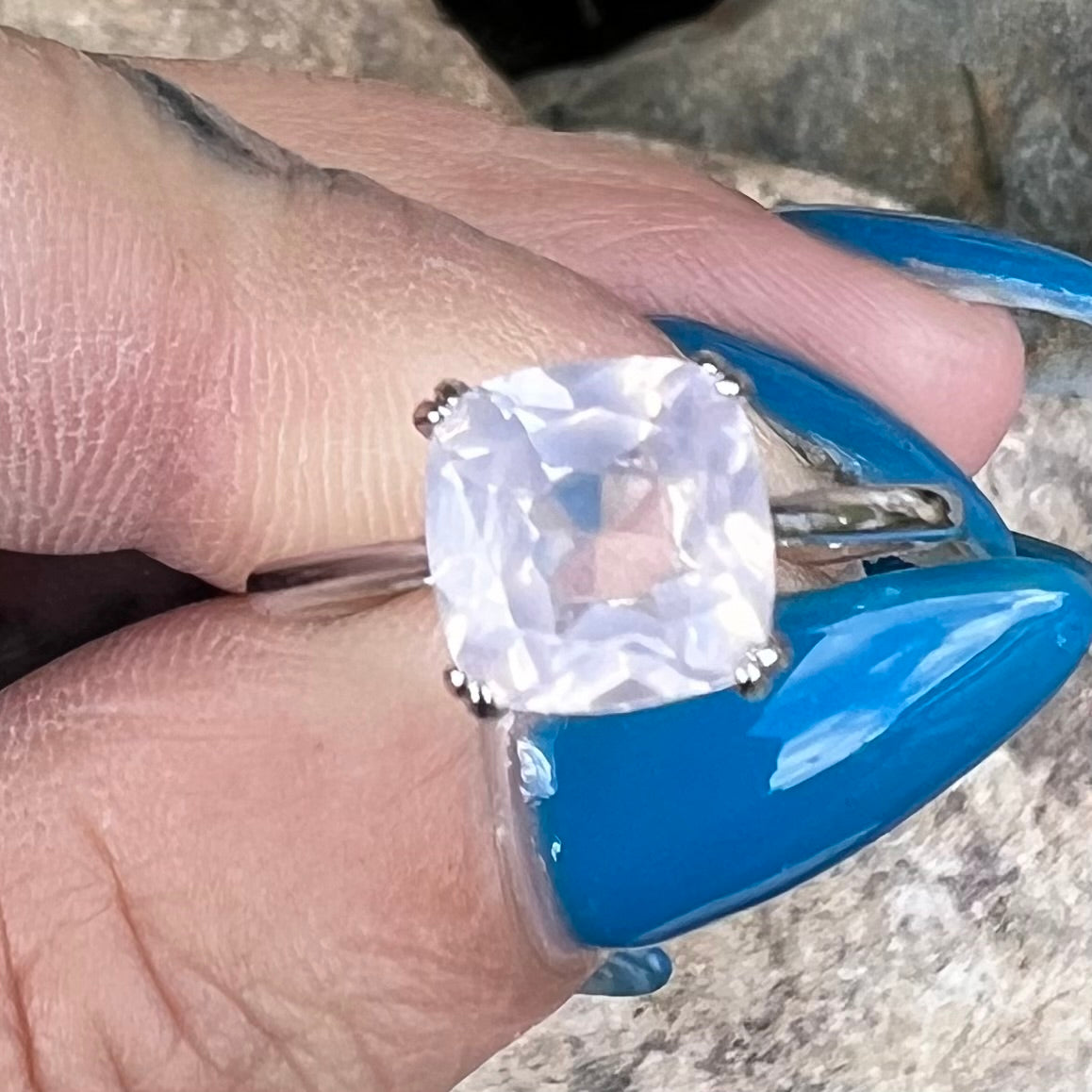 Rose Quartz Sterling Silver Ring ~ 6