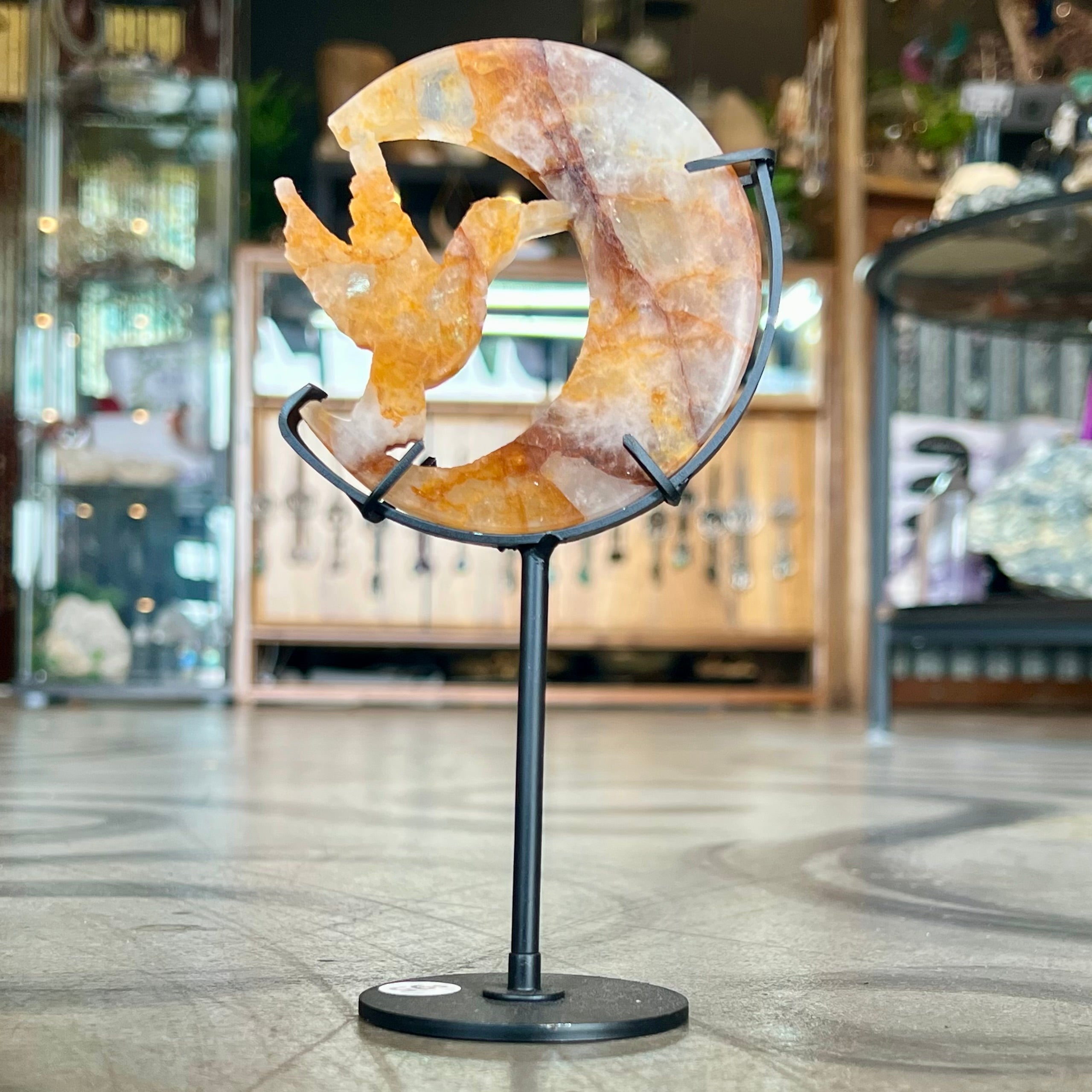 Humming Bird and Moon Carving ~ Golden Healer