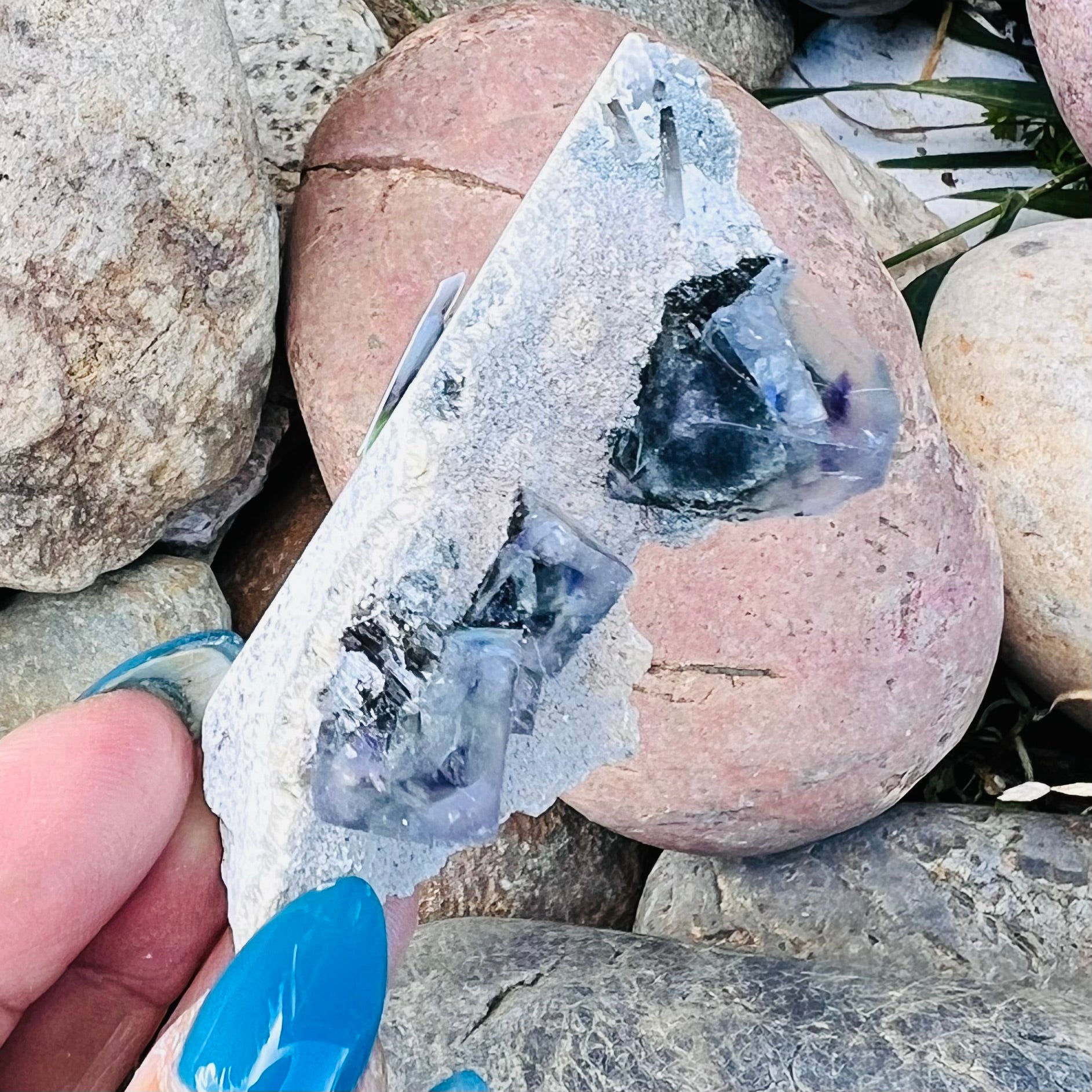 Raw Purple & Blue Fluorite on Matrix