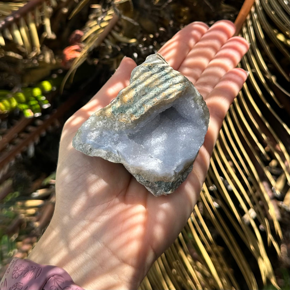 Natural Blue Lace Agate Cluster Geode