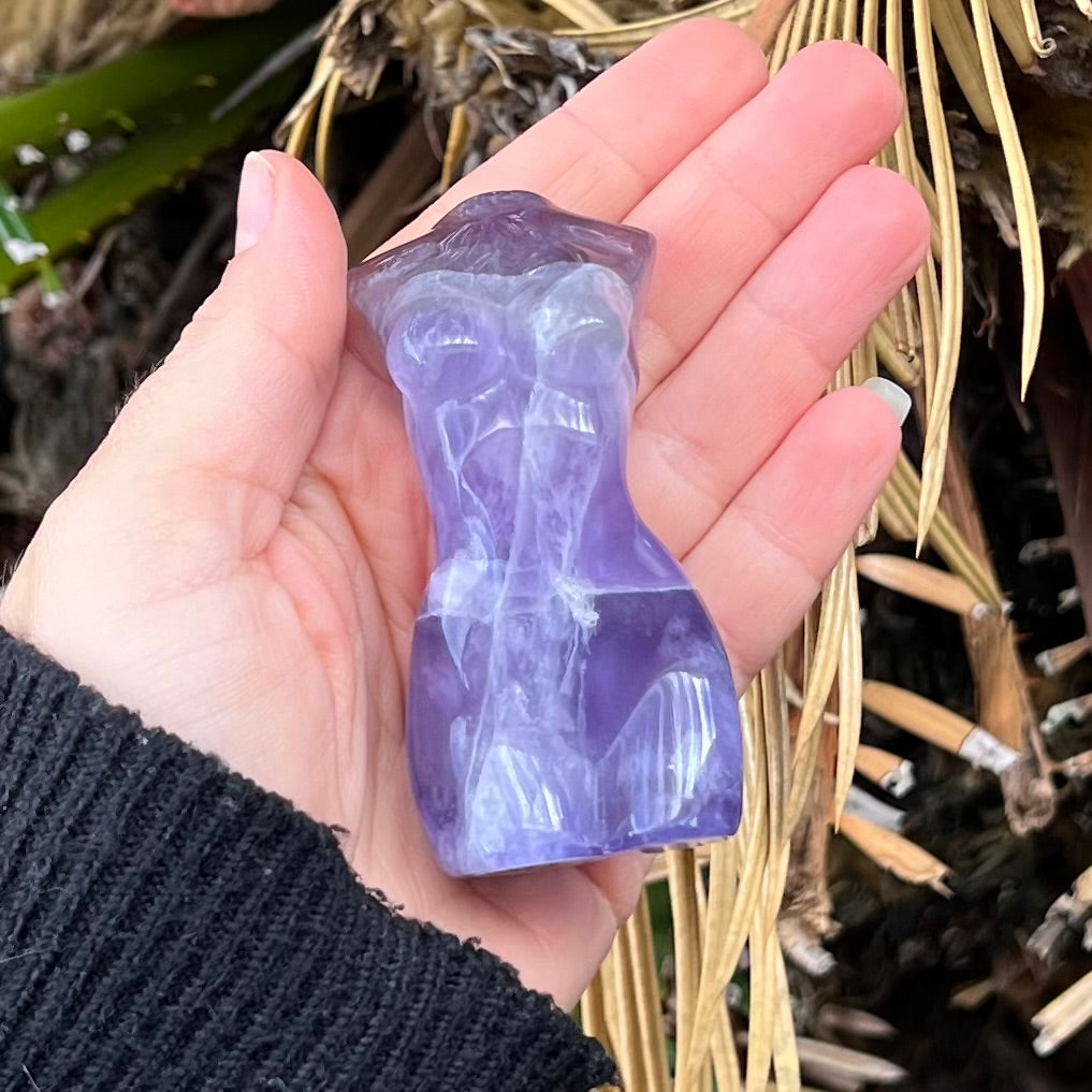 Purple Fluorite ~ Lady Body Carving