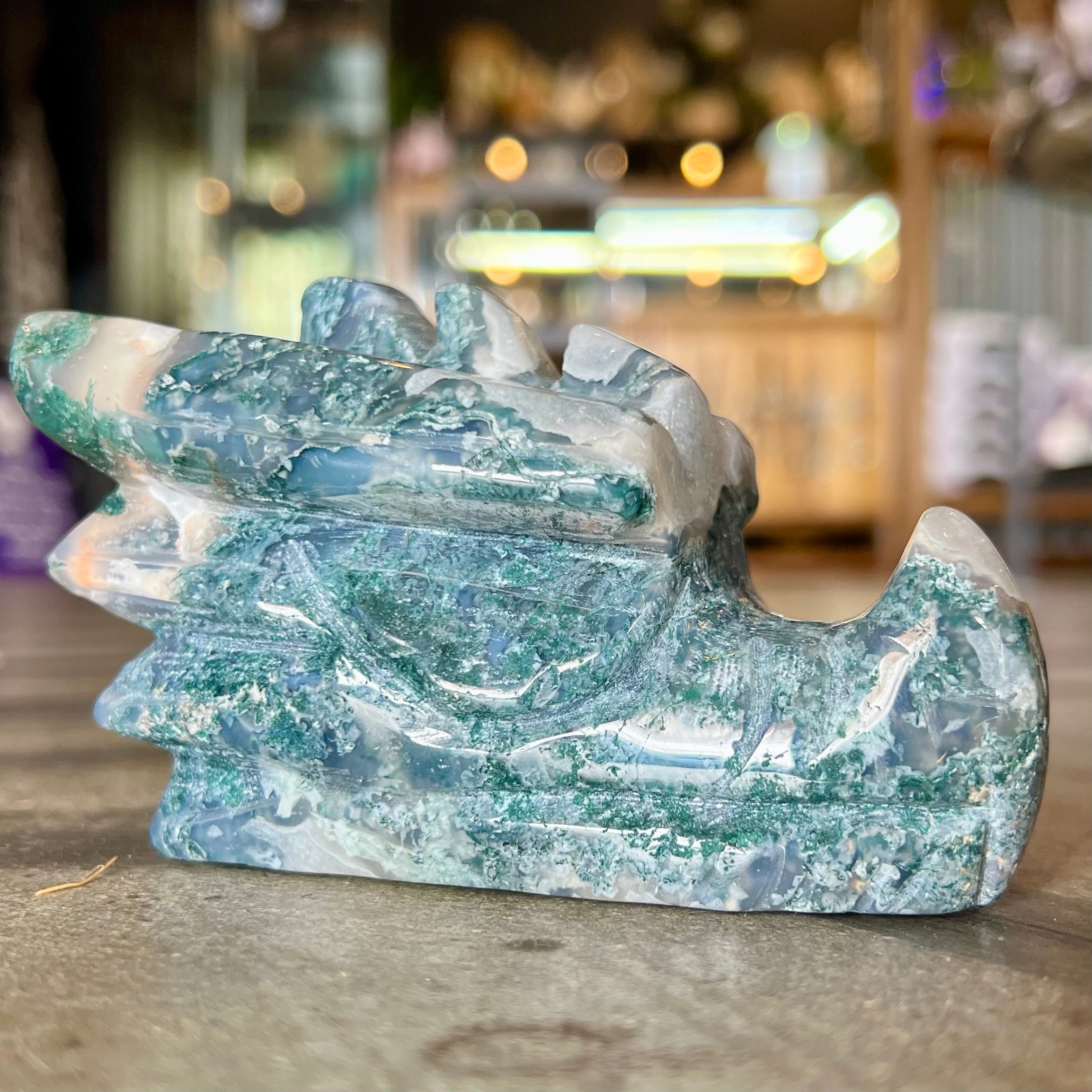 Moss Agate ~ Dragon Head