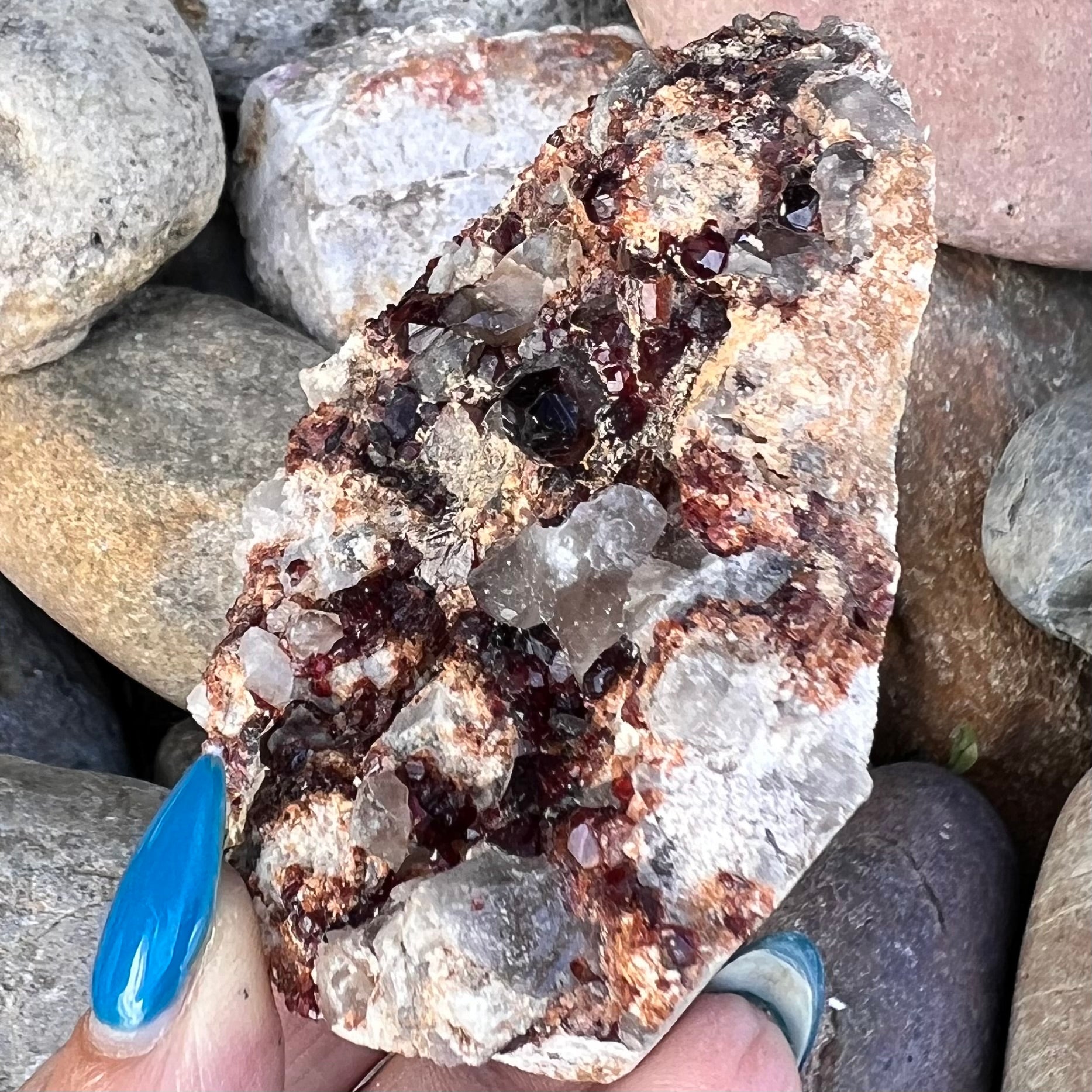 Raw Garnet & Smokey Quartz on Matrix ~ Specialty Crystal