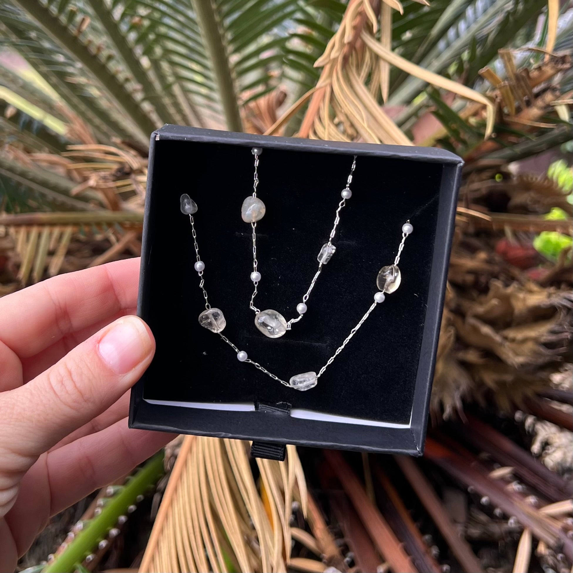 Muse Elegance ~ Citrine & Pearl Set ~ Silver