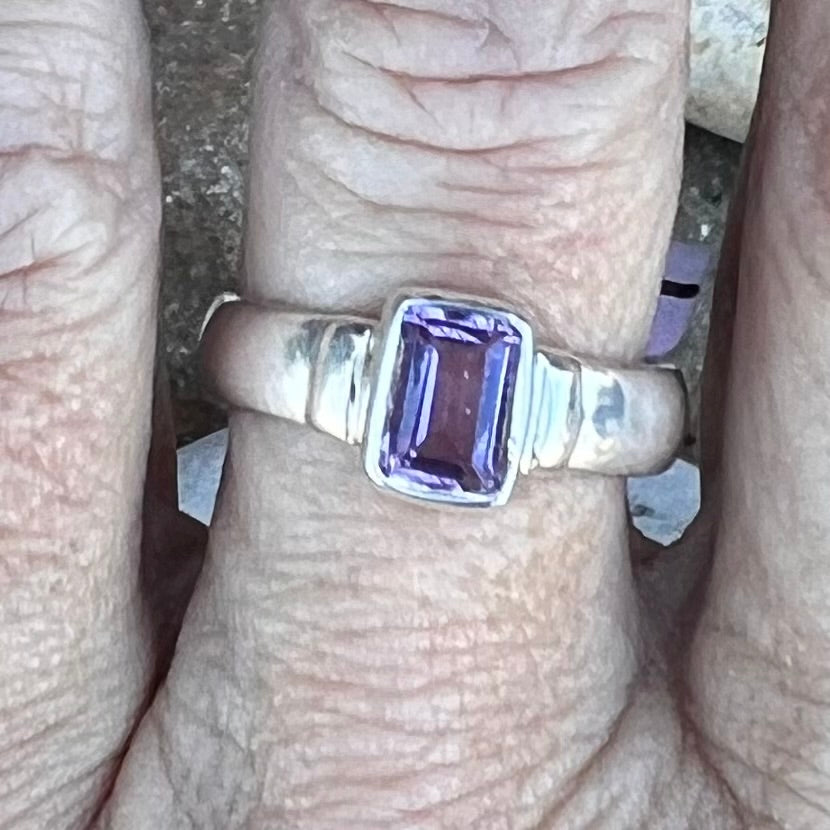 Amethyst Sterling Silver Ring ~ 9