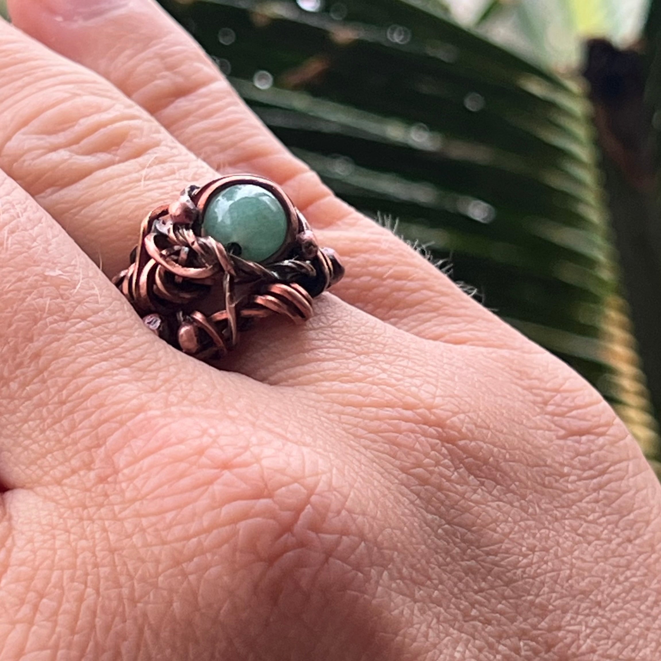 Muse Forged ~ Artesian Green Aventurine Ring ~ Size 6