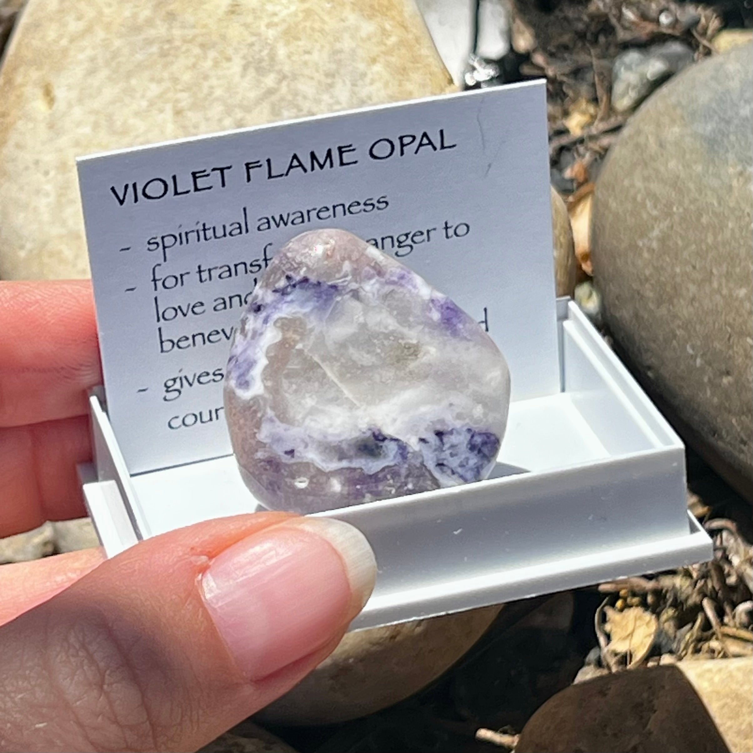 Violet Flame Opal ~ Specialty Boxed Crystal