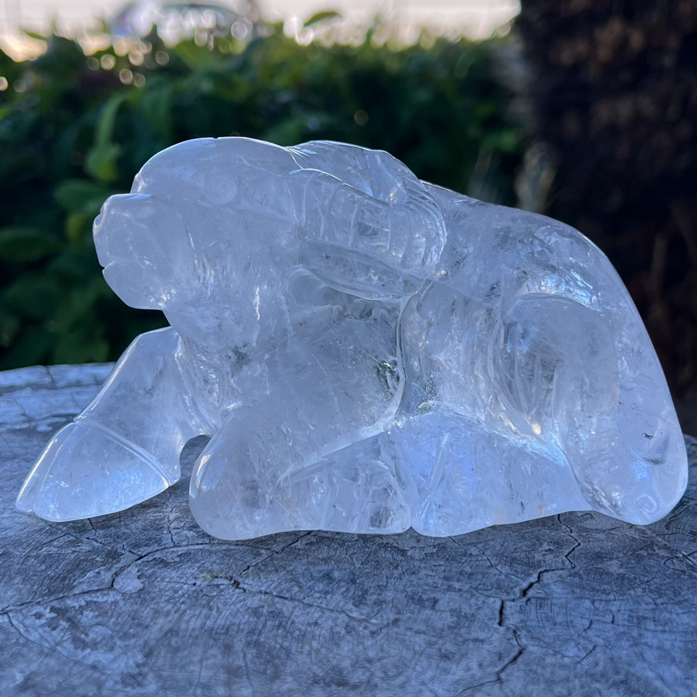 Clear Quartz Ox Carving