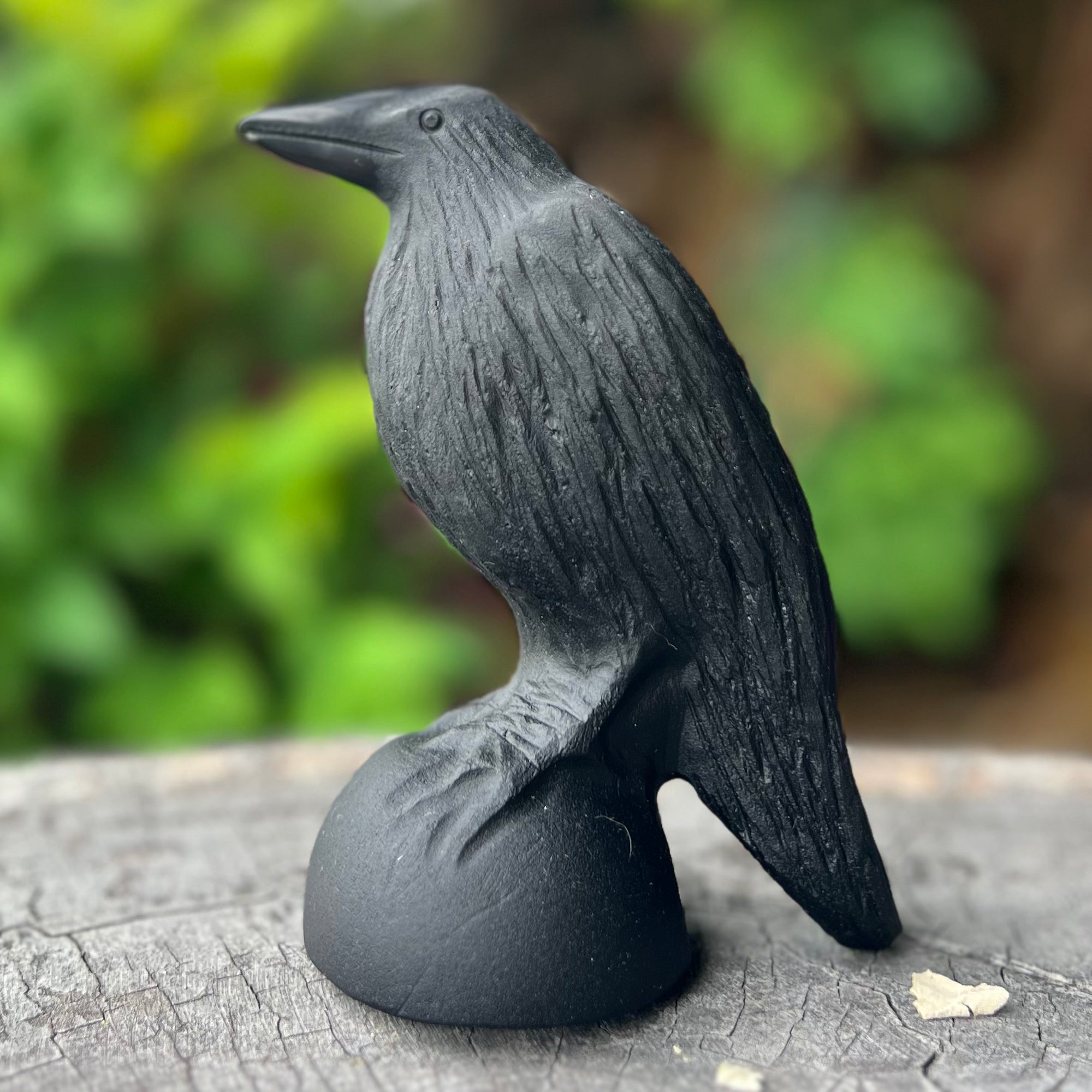 Raven Carving ~ Matte Obsidian