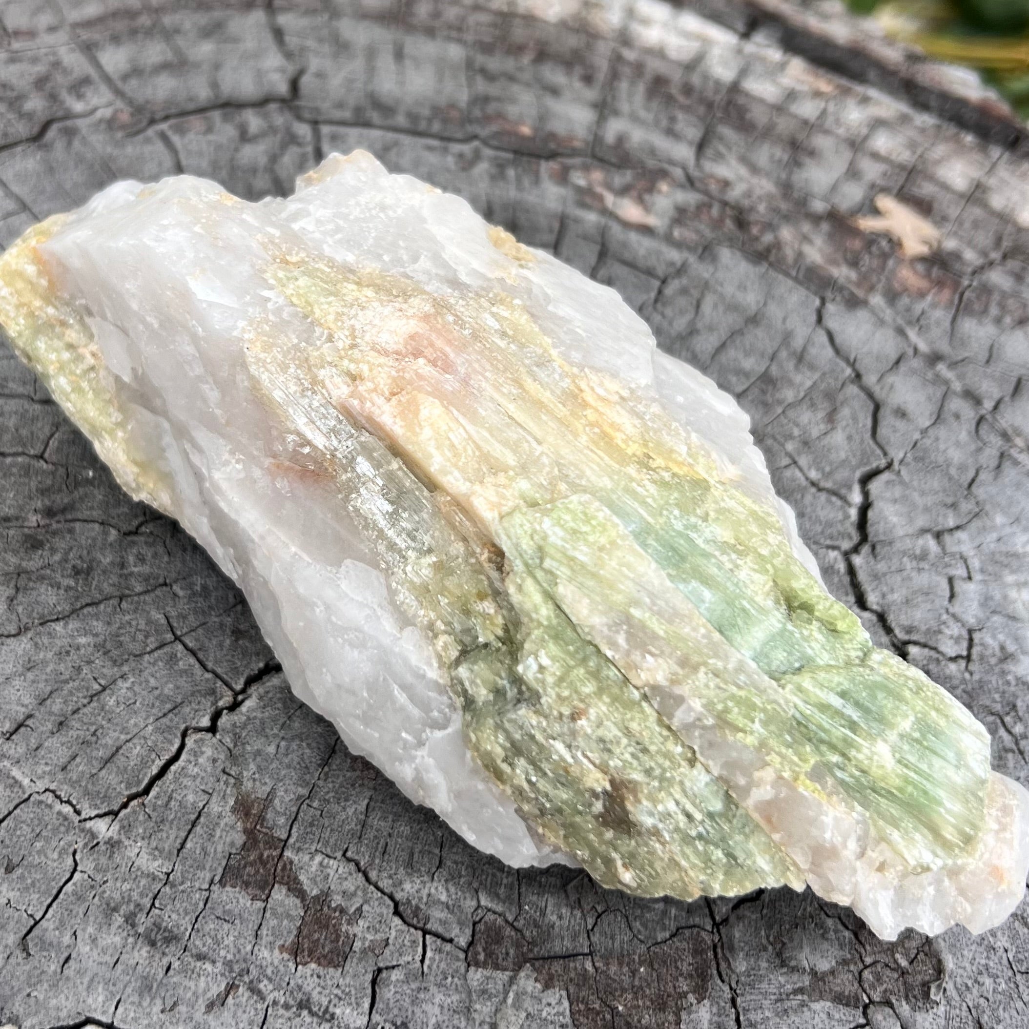 Natural Green Tourmaline on Matrix