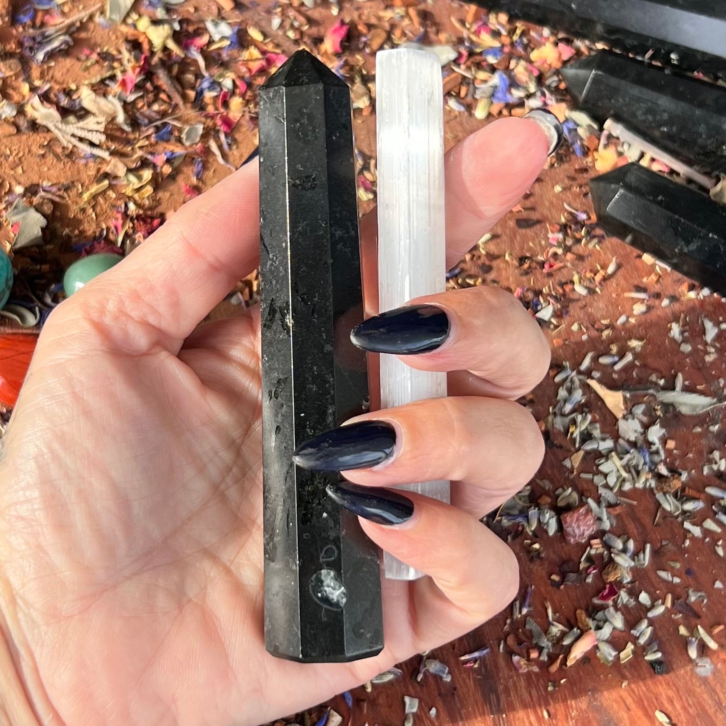 Black Tourmaline Large Generator Tower Points