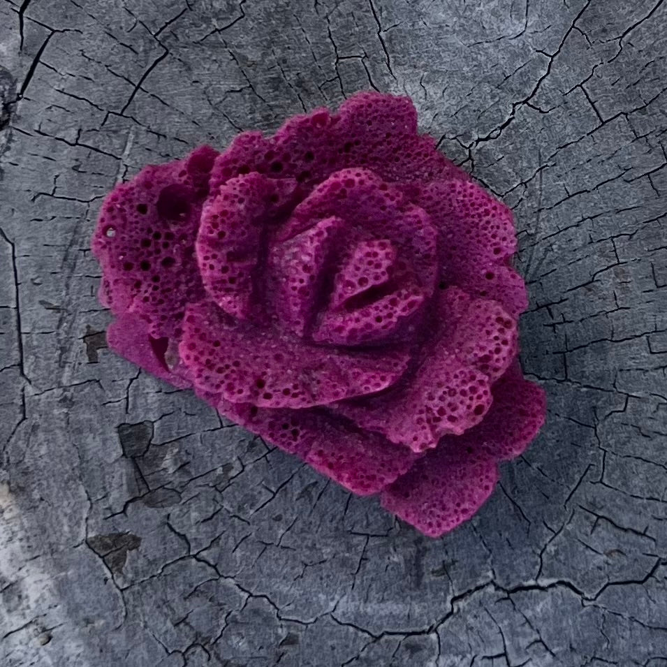 Crystal Rose Carving - Ruby
