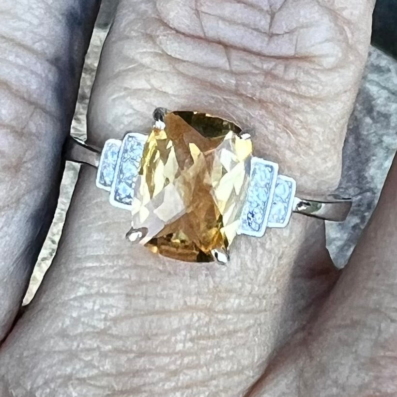 Citrine Sterling Silver Ring ~ Size 8