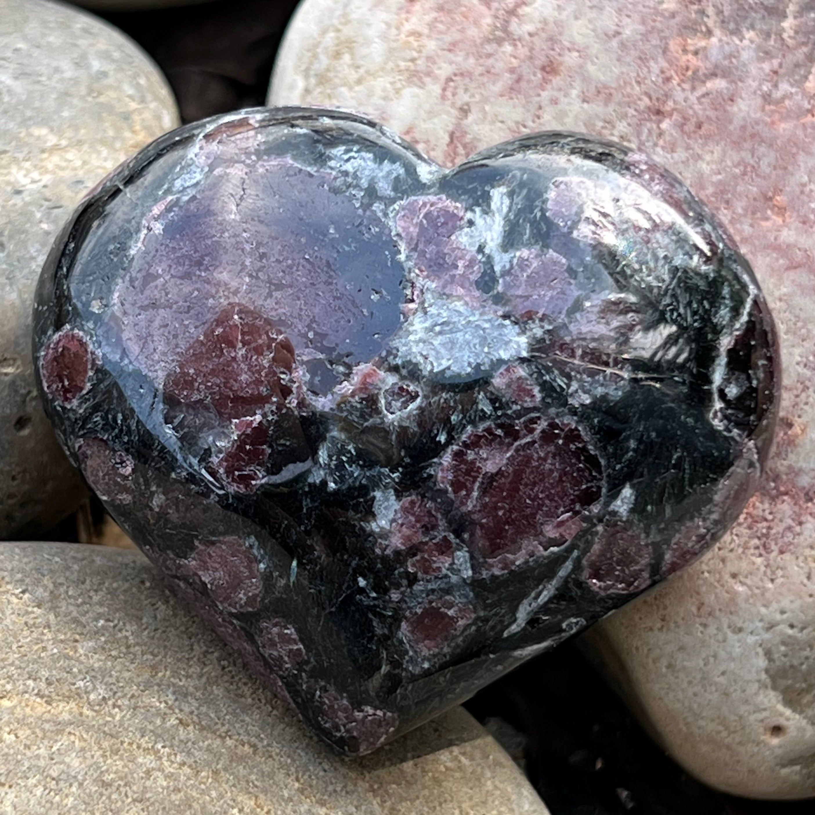 Garnet Heart Carving
