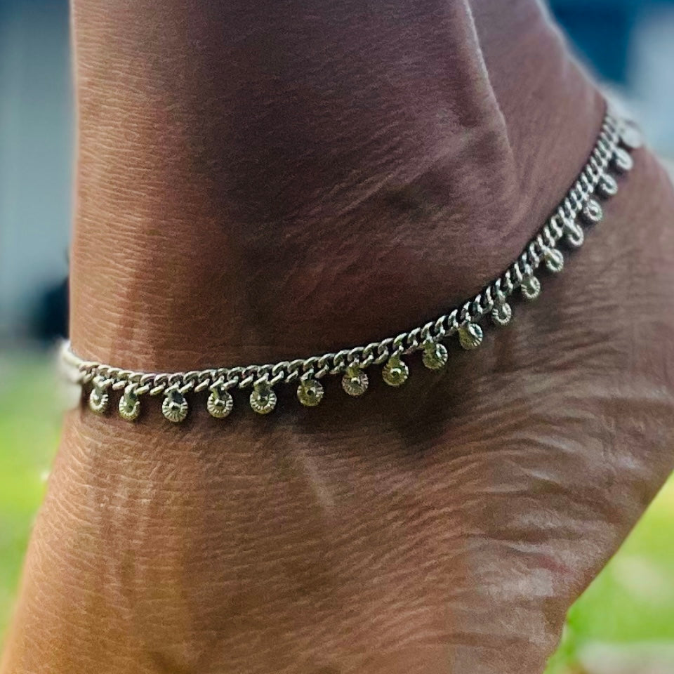 Indian Boho Silver Anklet