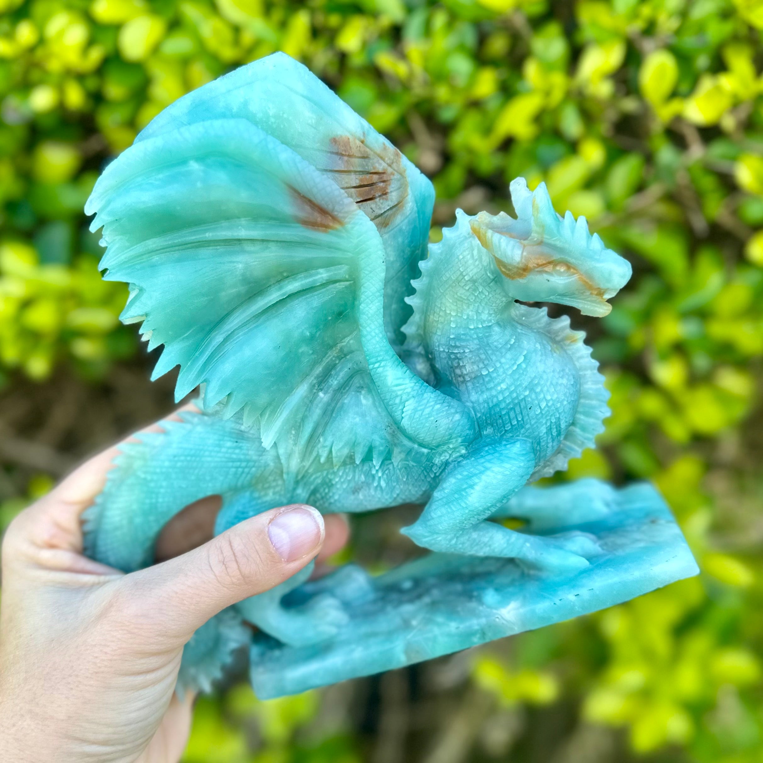 Dragon Carving ~ Blue Aragonite