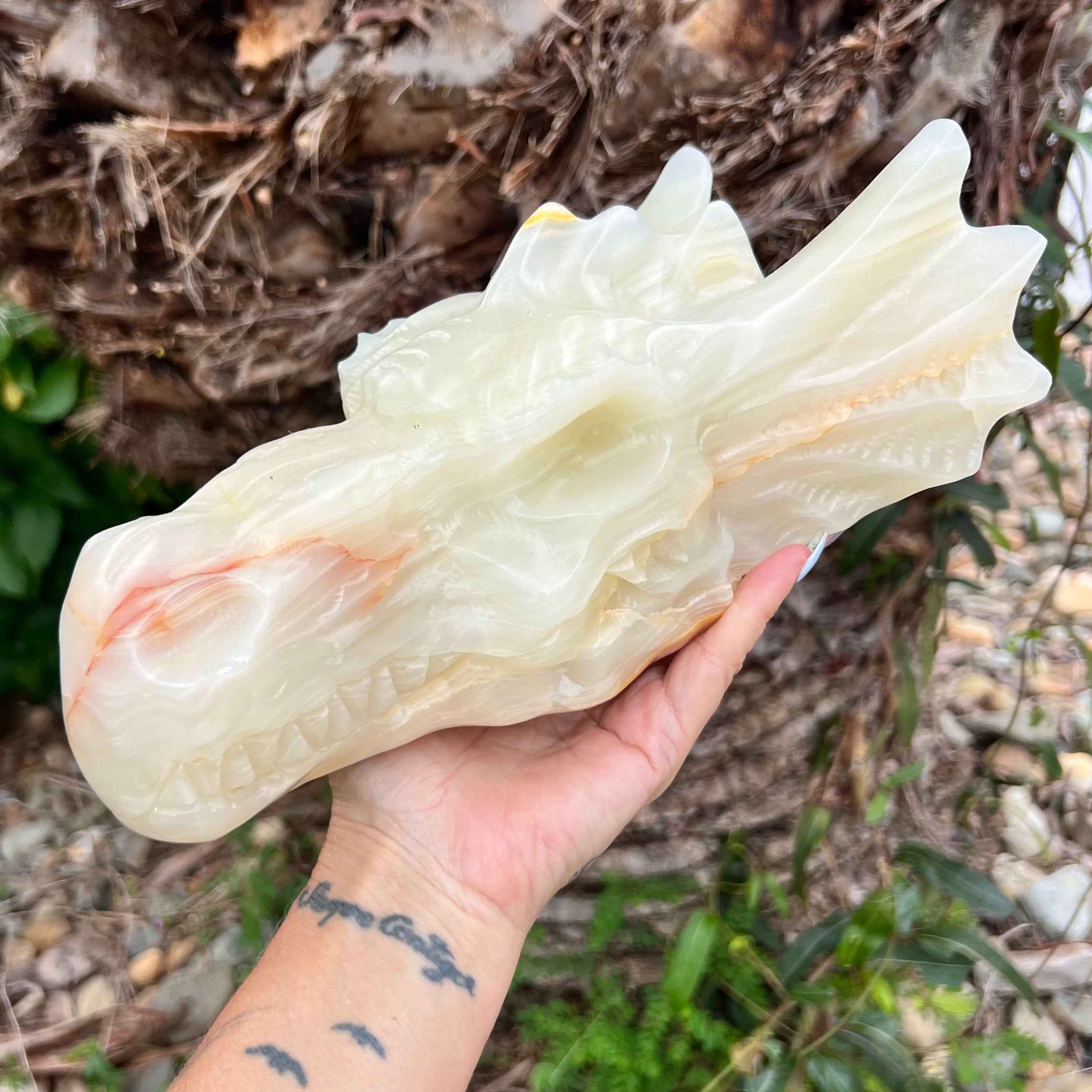 Afghanistan Jade Dragon Head Carving