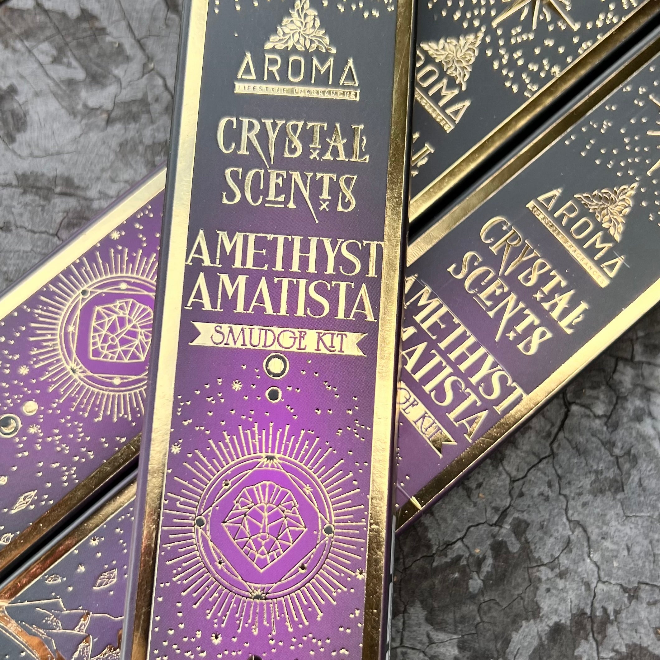 Amethyst ~ Crystal Scents Smudge Kit Incense